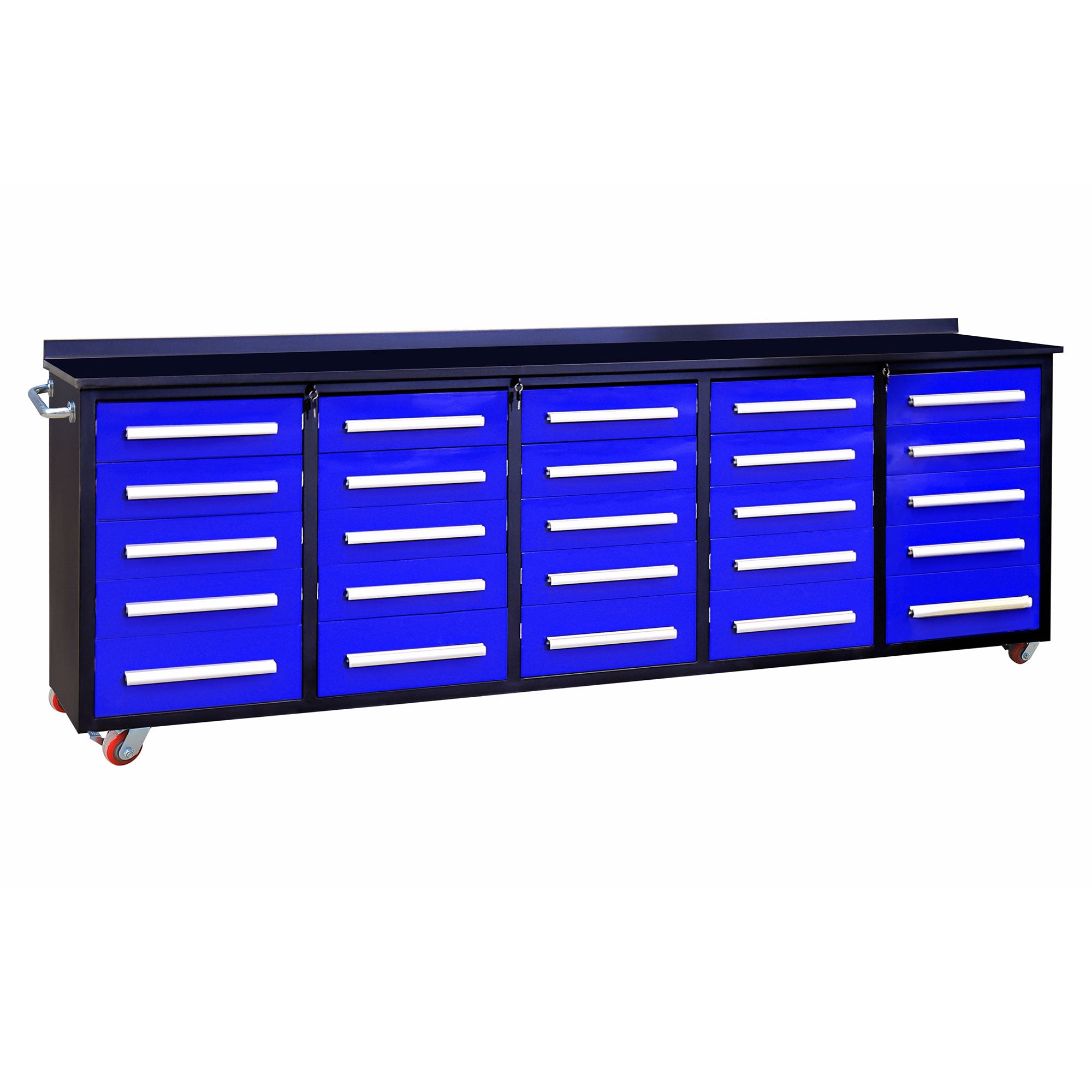 10ft 25-Drawer Storage Workbench with Wheels - OVERLANDERS Outfitter