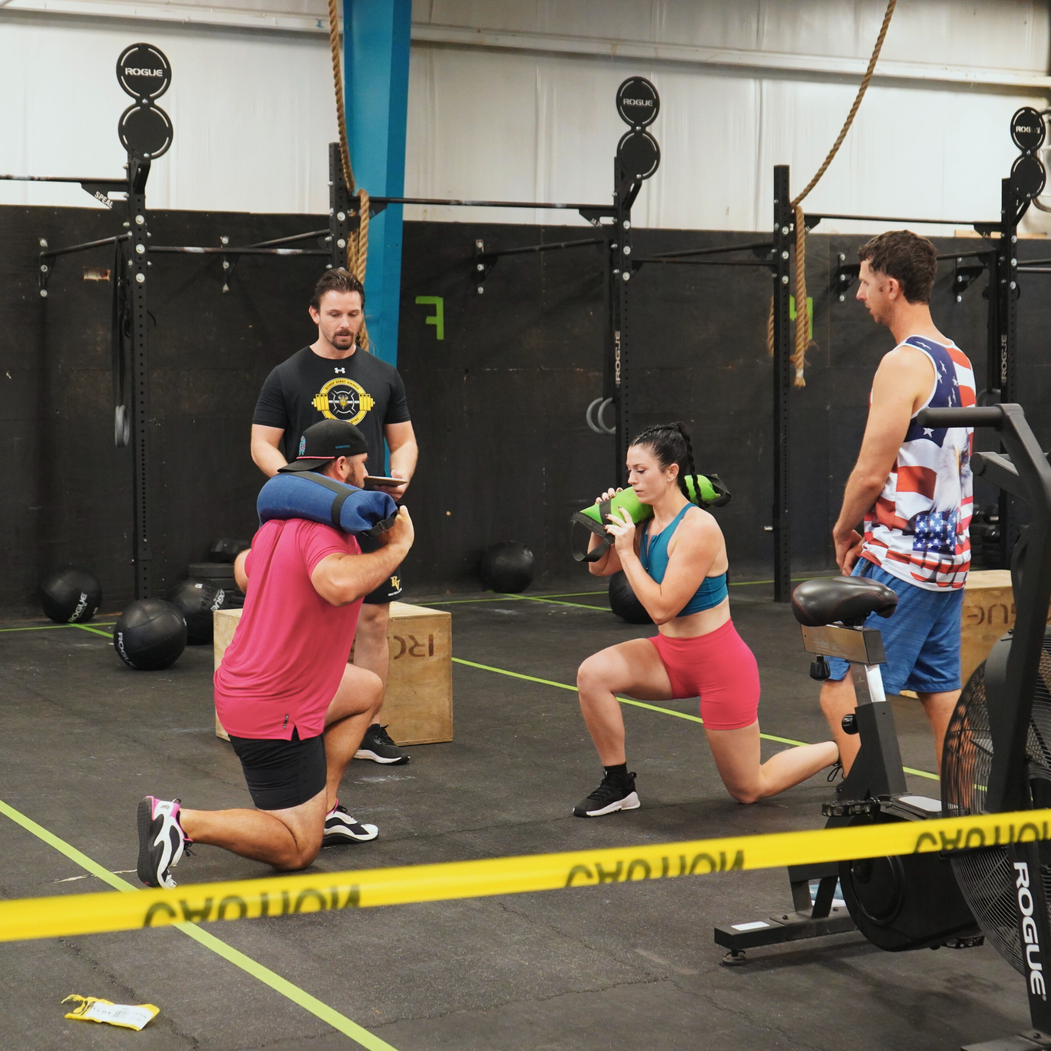 Recycled Firefighter Blaze Builder Workout Battle Bag for CrossFit training with durable handles and compact design.