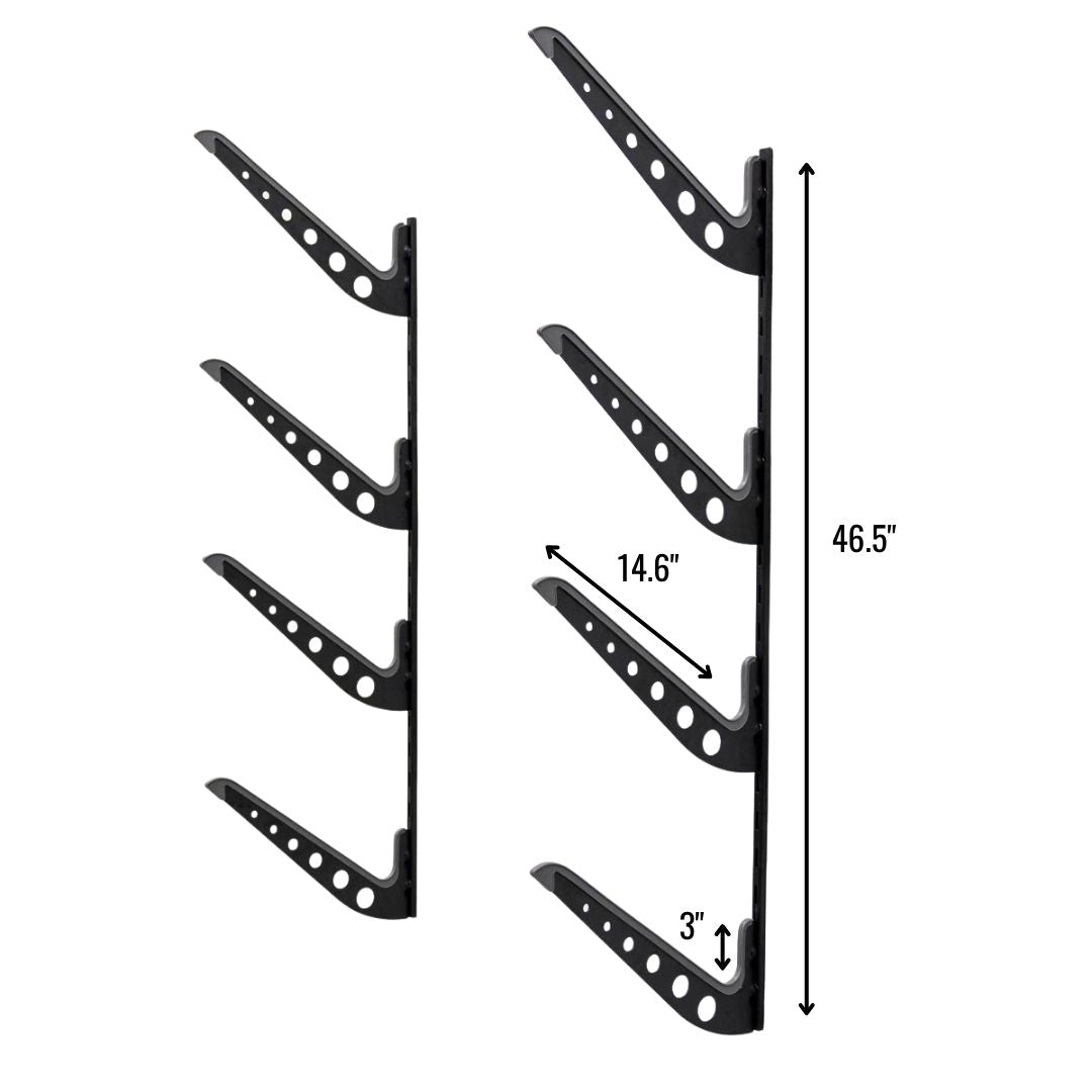 XSR Adjustable Wall Rack | Multi-Use | 4 Levels | Black - OVERLANDERS Outfitter