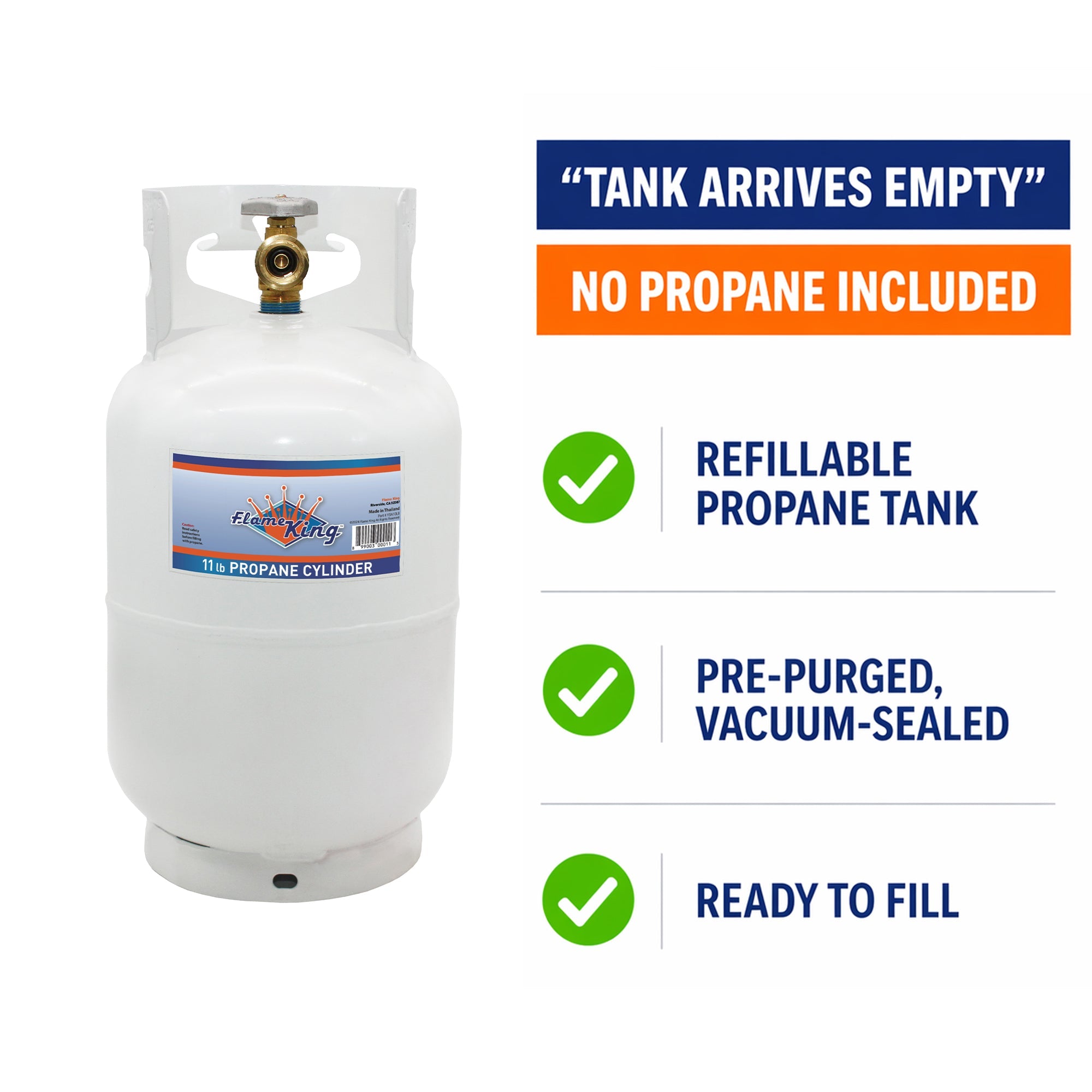 Flame King 10lb Propane Tank LP Cylinder with OPD