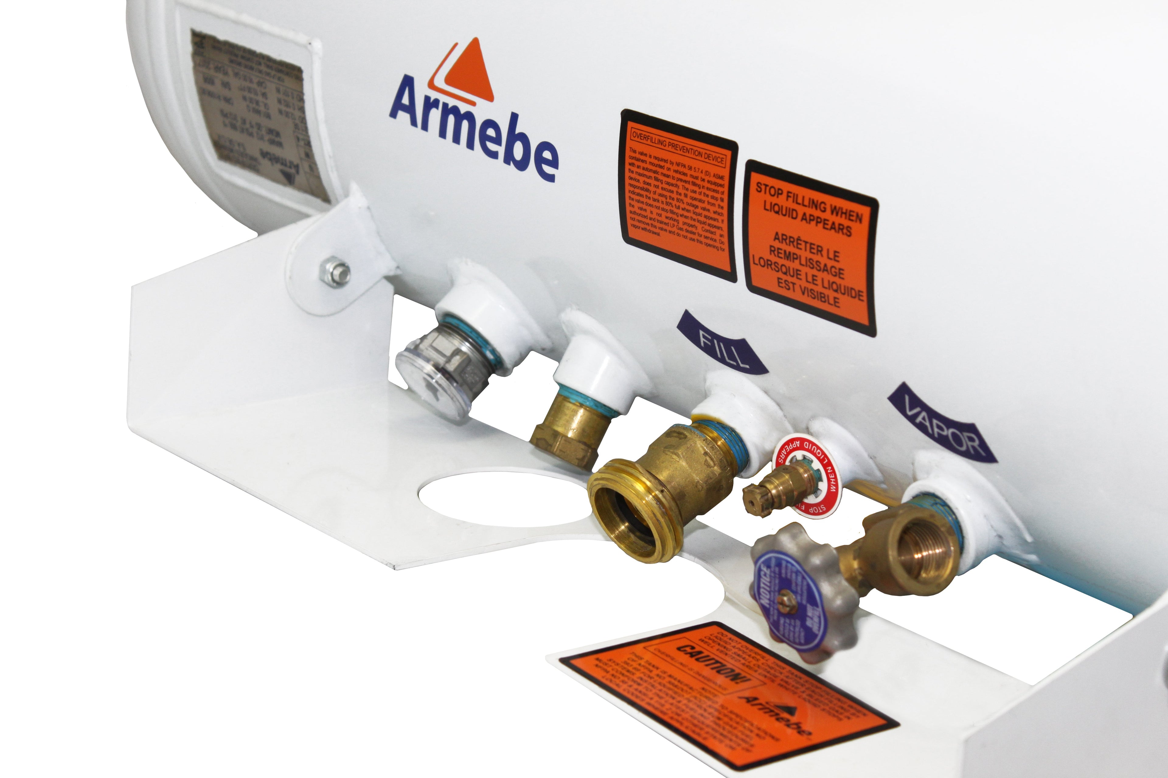 Flame King 16-gallon ASME RV trailer propane cylinder tank with valve and safety features, suitable for RV and camping use.