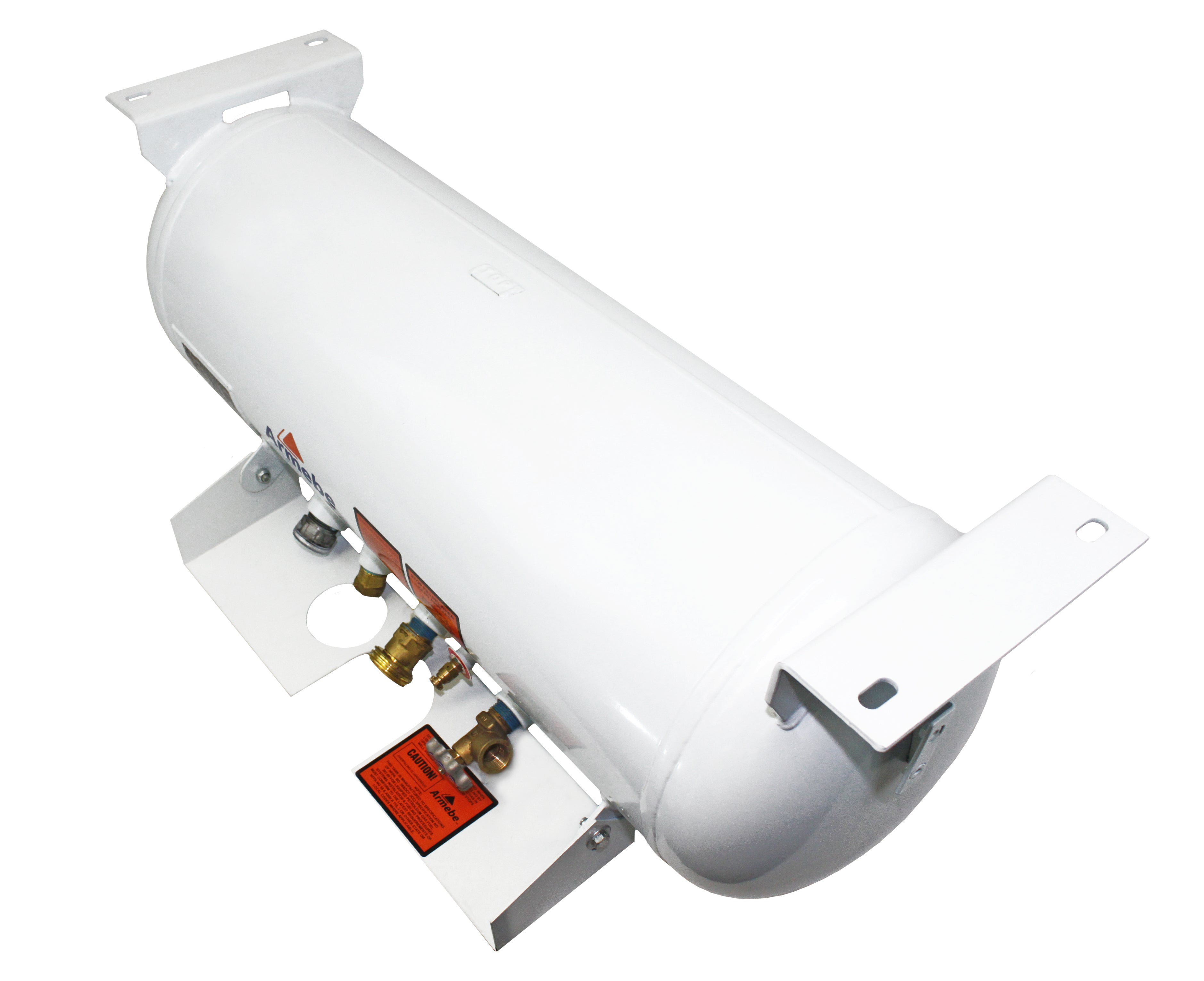 Flame King 16-gallon ASME propane cylinder tank for RV and trailer use, featuring secure valve and durable metal construction.