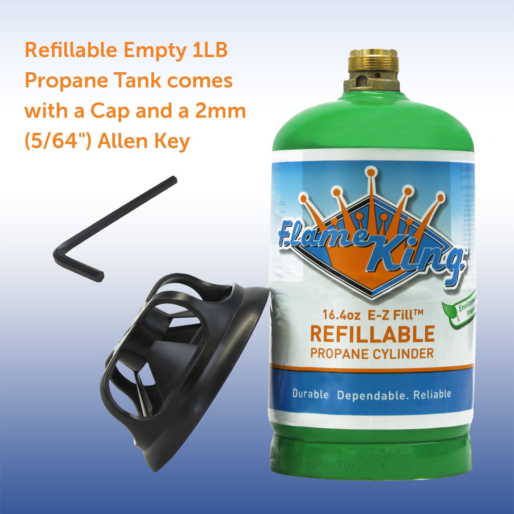 Flame King Eco Friendly Sustainable 1lb Empty Refillable Propane Tank LP Cylinder - OVERLANDERS Outfitter