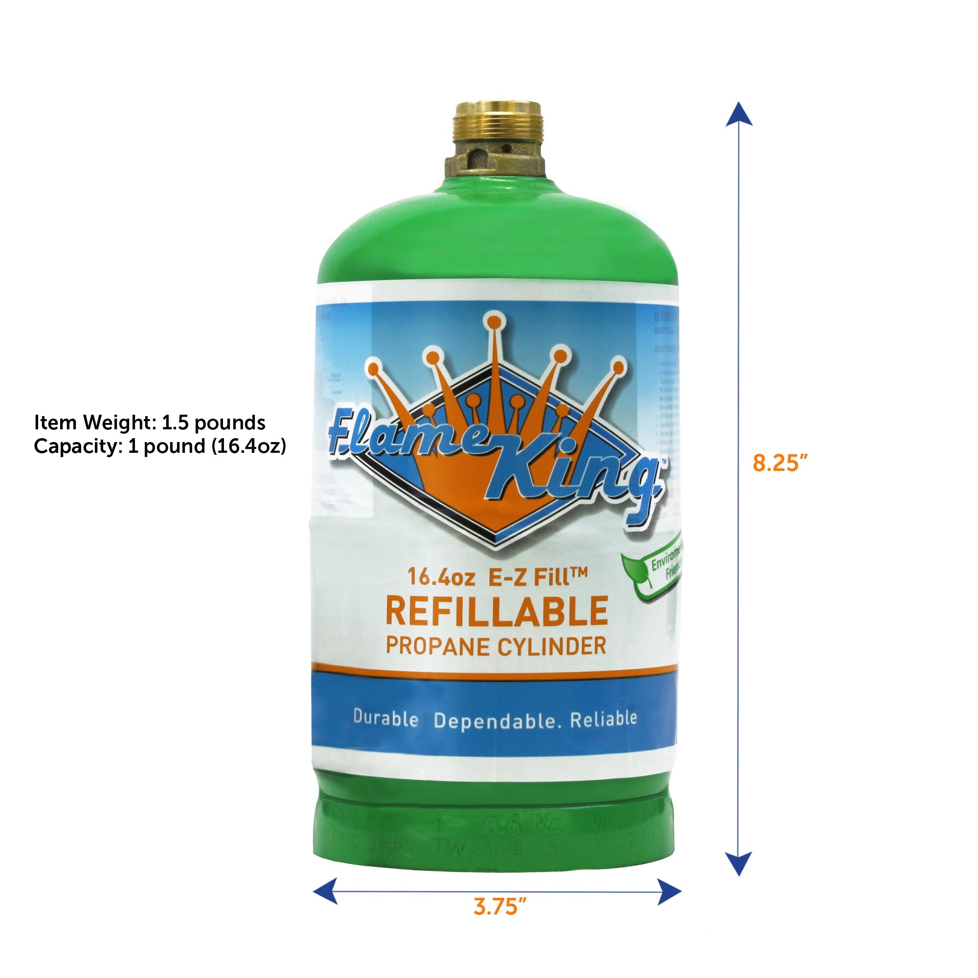 Flame King Eco Friendly Sustainable 1lb Empty Refillable Propane Tank LP Cylinder - We The Collective