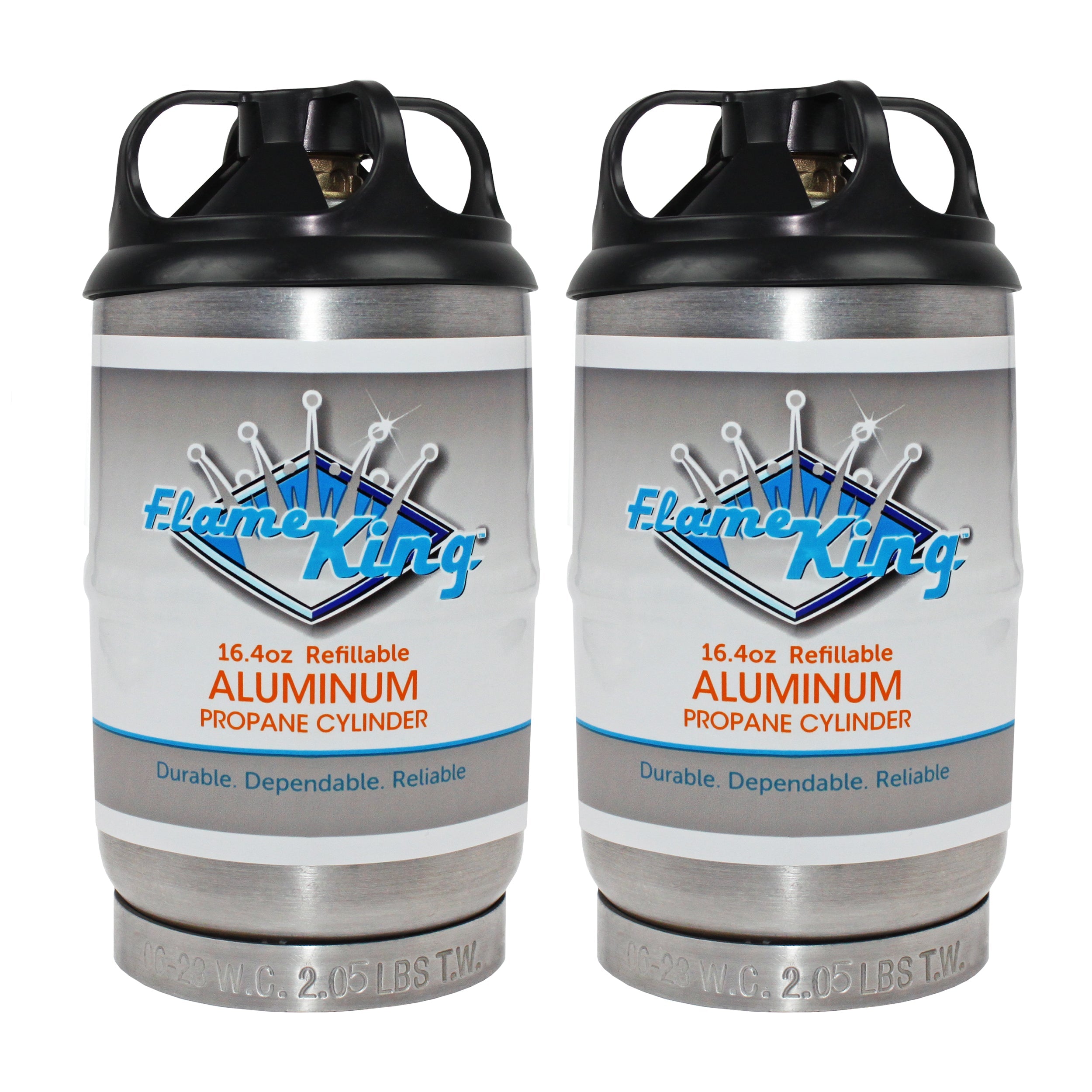 Flame King 2 pack Aluminum Eco Friendly Sustainable 1lb Empty Refillable Propane Tank LP Cylinder - We The Collective