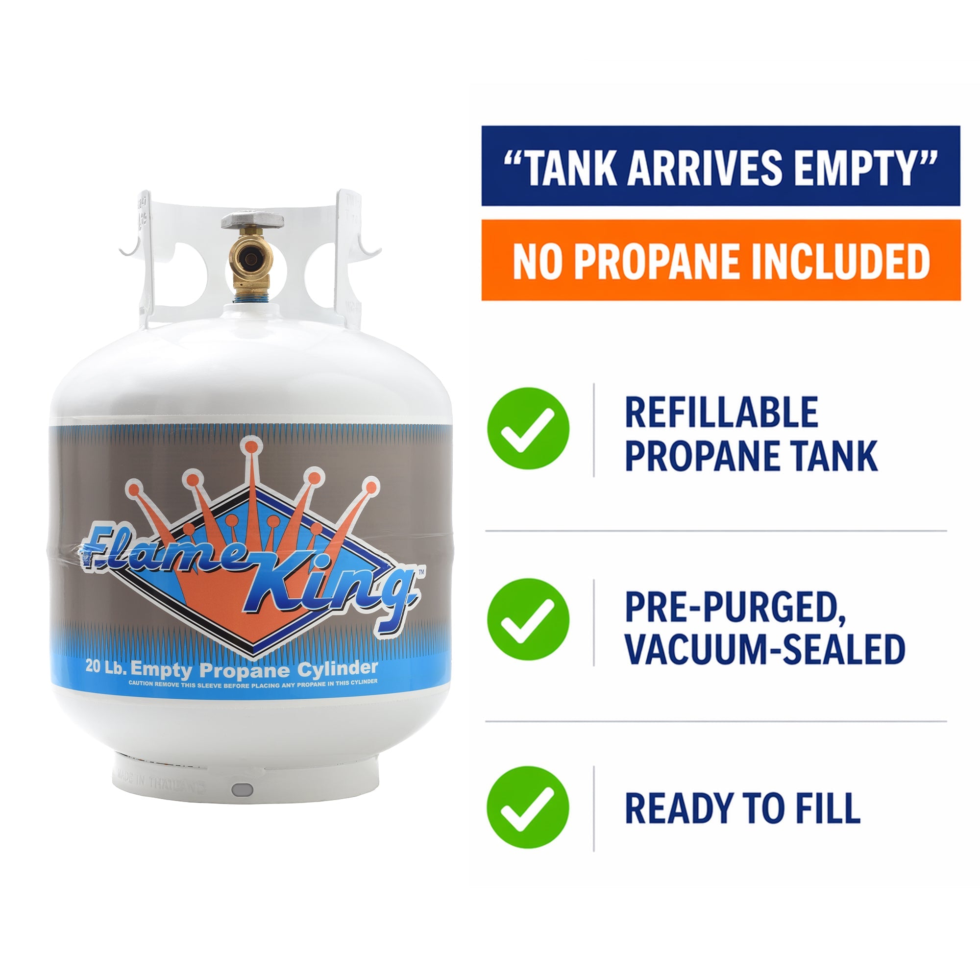 Flame King 20lb Propane Tank LP Cylinder with OPD