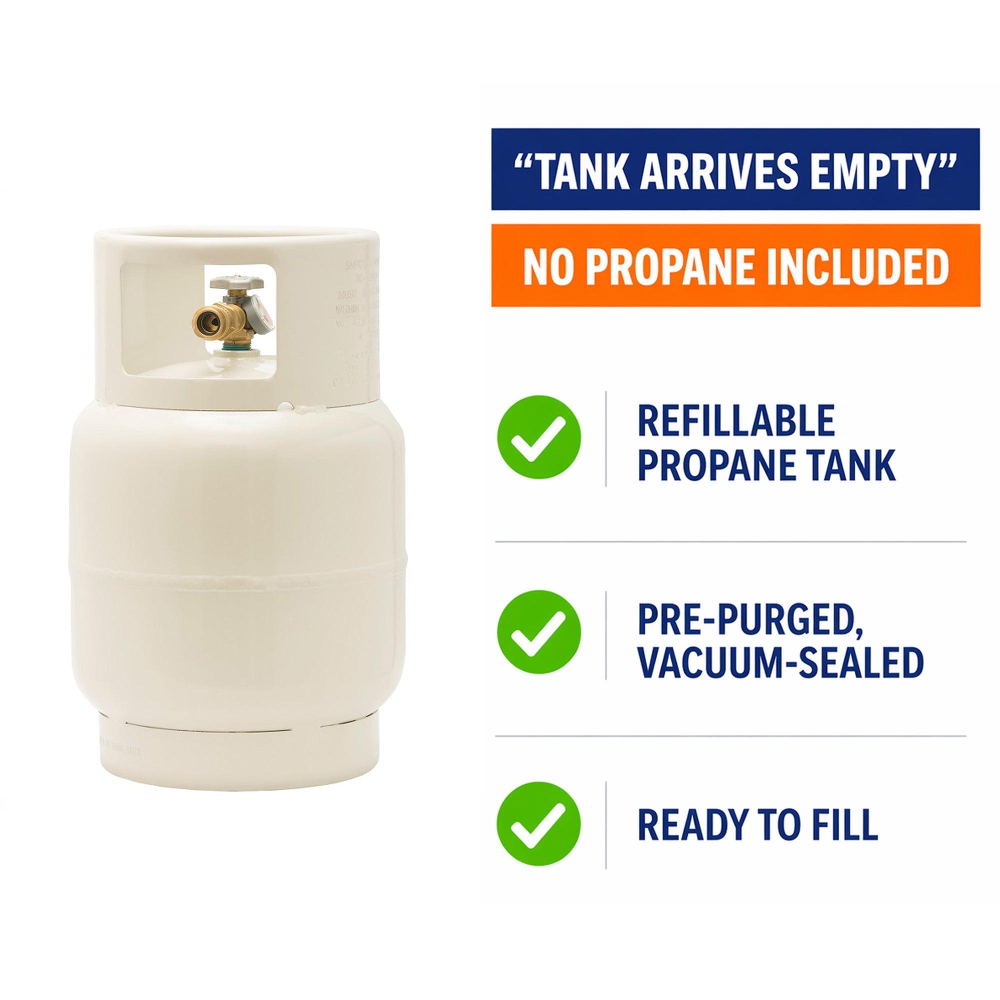 Flame King 20lb Single Spud LP Buffer Tank with Gauge - OVERLANDERS Outfitter