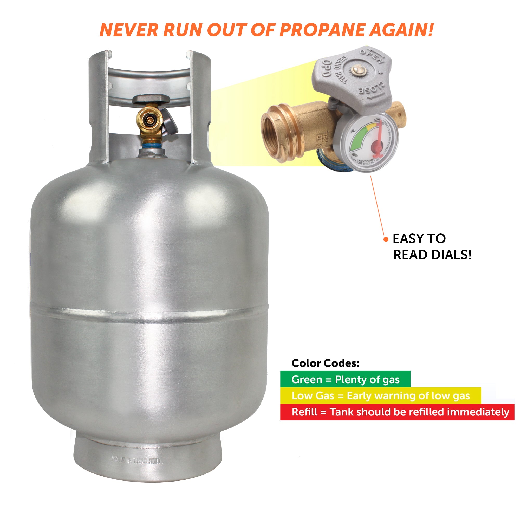 Flame King Lightweight 20lb Aluminum Propane Tank LP Cylinder with OPD & Gauge - We The Collective
