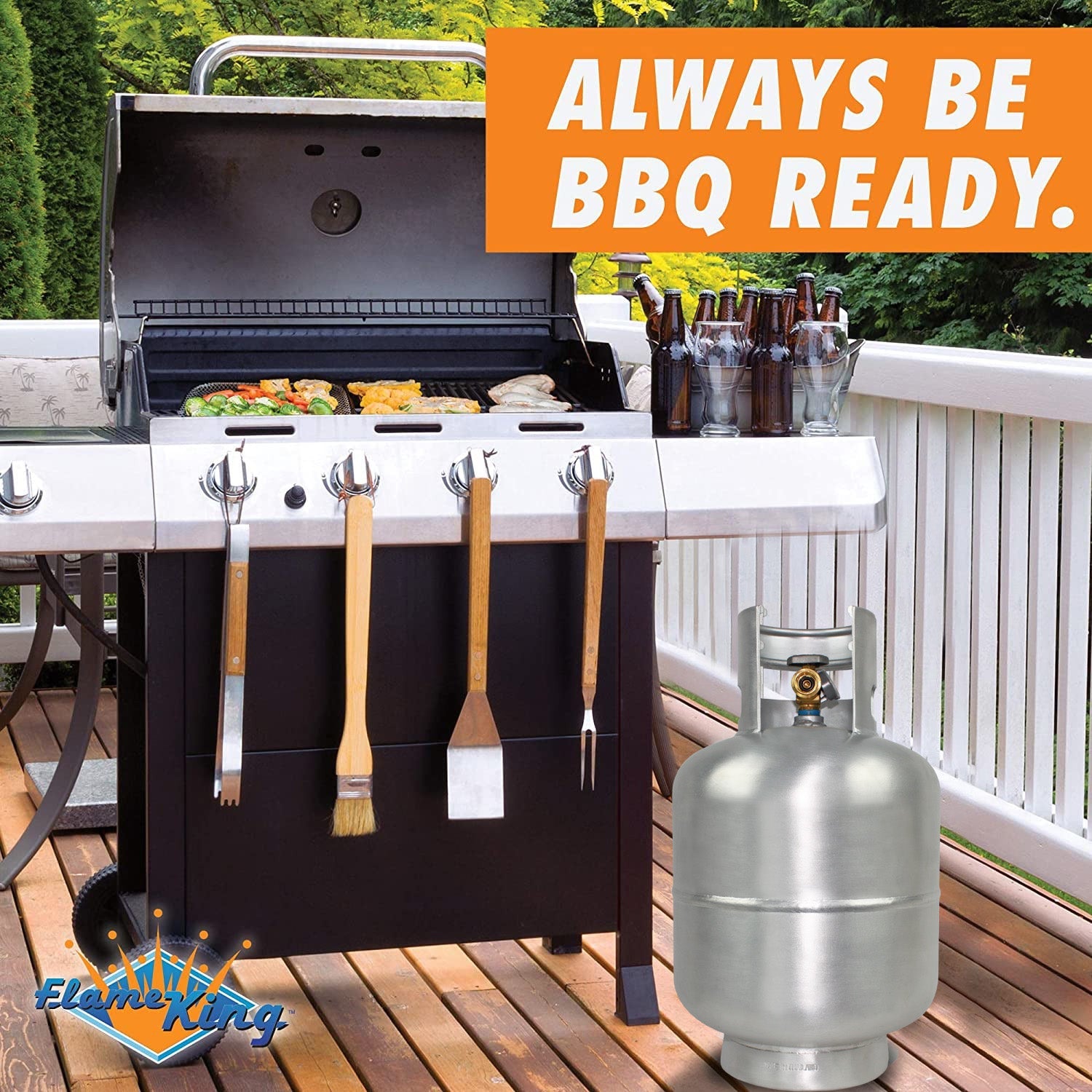 Flame King Lightweight 20lb Aluminum Propane Tank LP Cylinder with OPD & Gauge - We The Collective