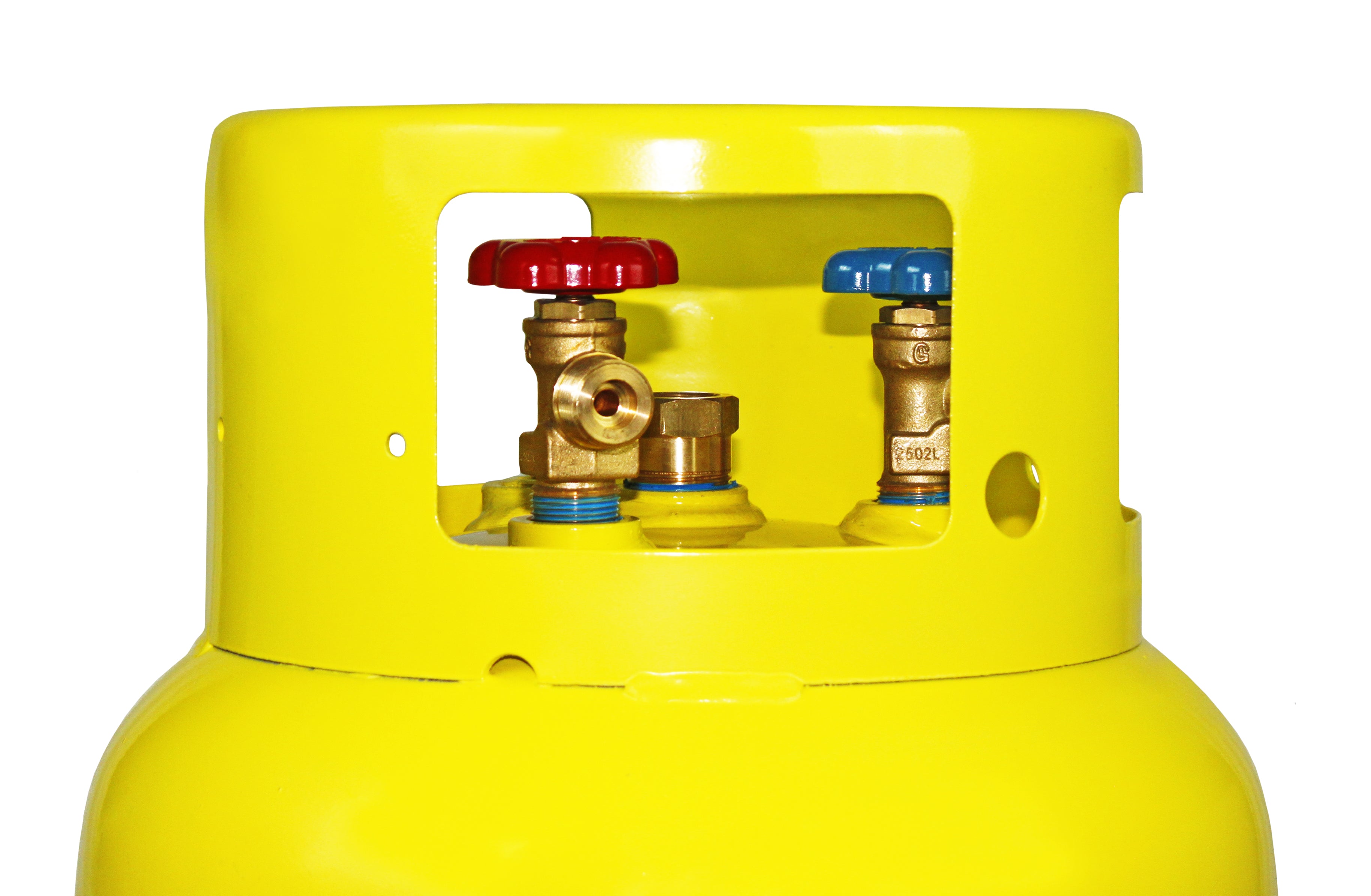 Flame King 239lb refrigerant recovery cylinder for A2L refrigerants, 400 PSI, with valve and sturdy metal construction.