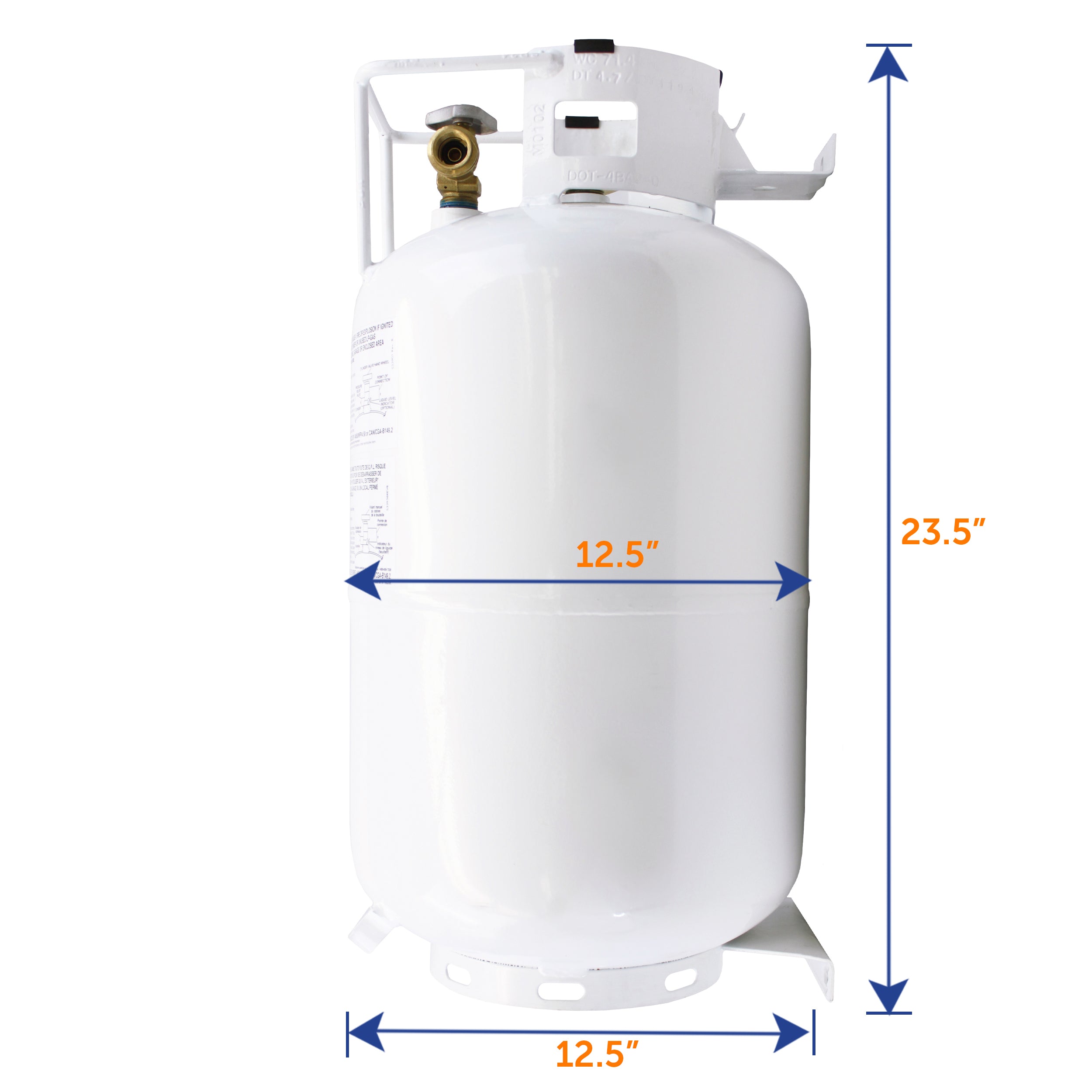 Flame King 30lb Horizontal Propane Cylinder Tank With Valve and Gauge RV Trailer