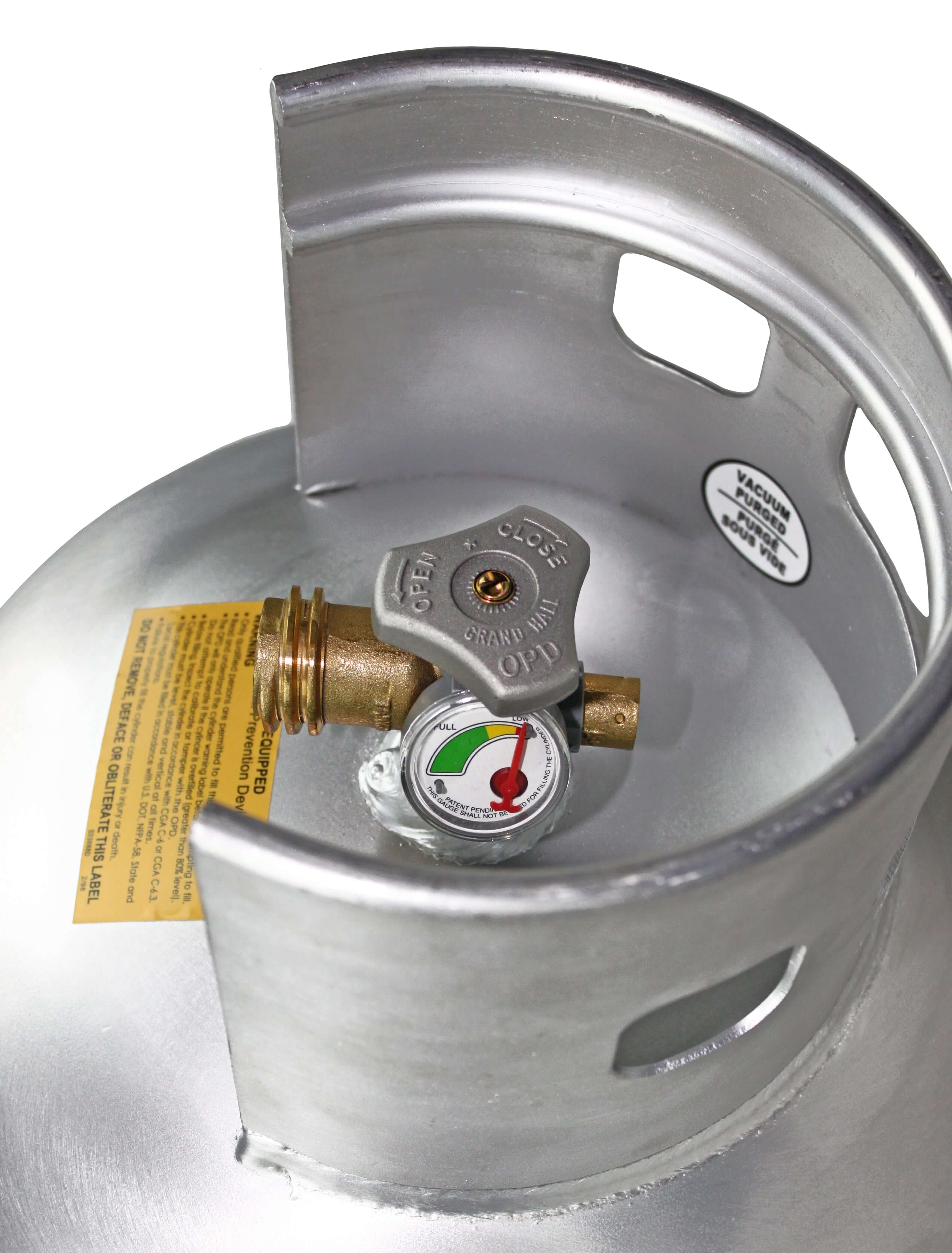 Flame King Lightweight 30lb Aluminum Propane Tank Cylinder Gauge and OPD Valve - We The Collective
