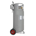 Flame King 40lb horizontal and vertical propane tank with wheels, OPD valve, suitable for outdoor use and propane storage