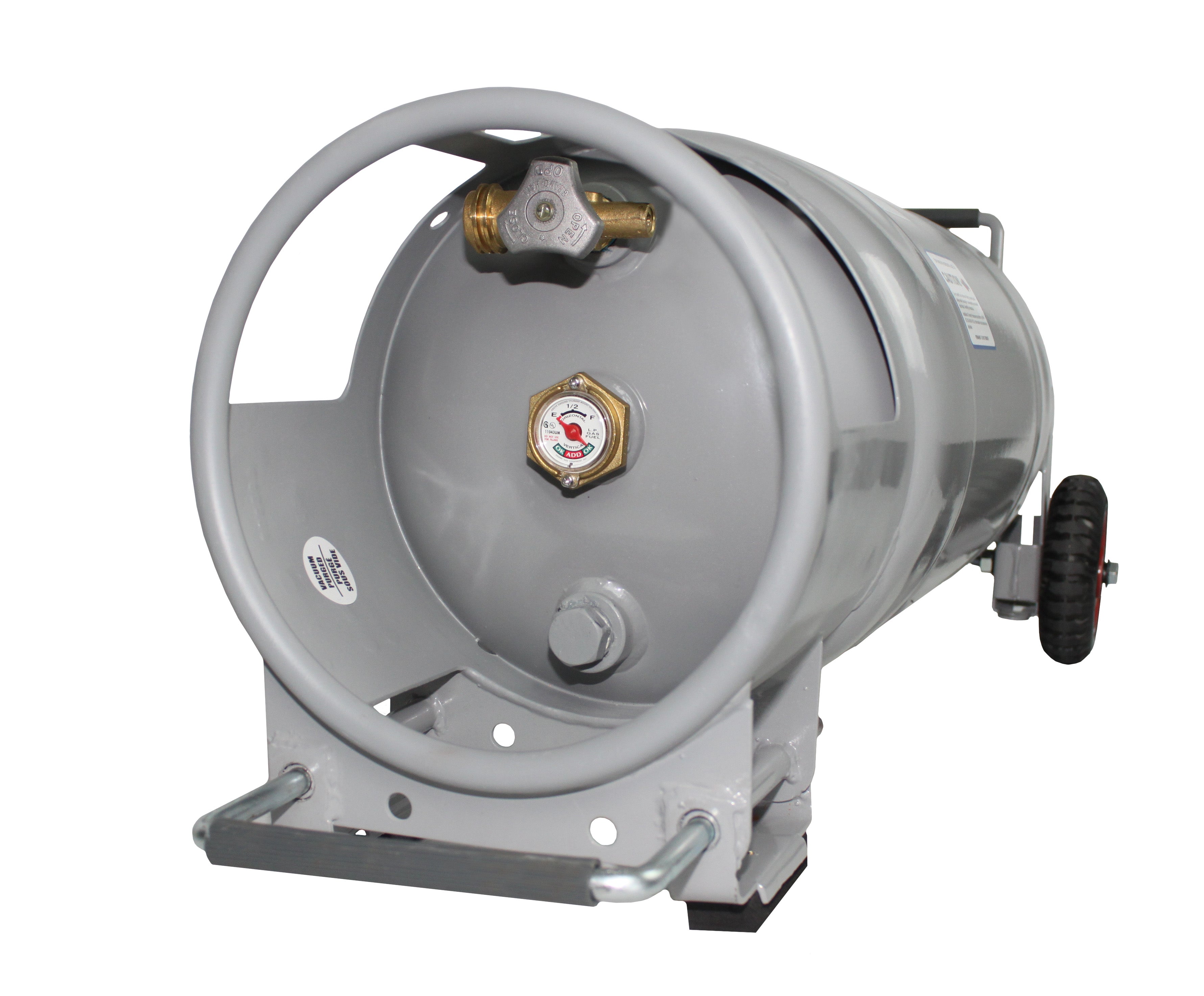 Flame King 40lb Horizontal & Vertical Empty Propane Cylinder with OPD & Wheels - OVERLANDERS Outfitter