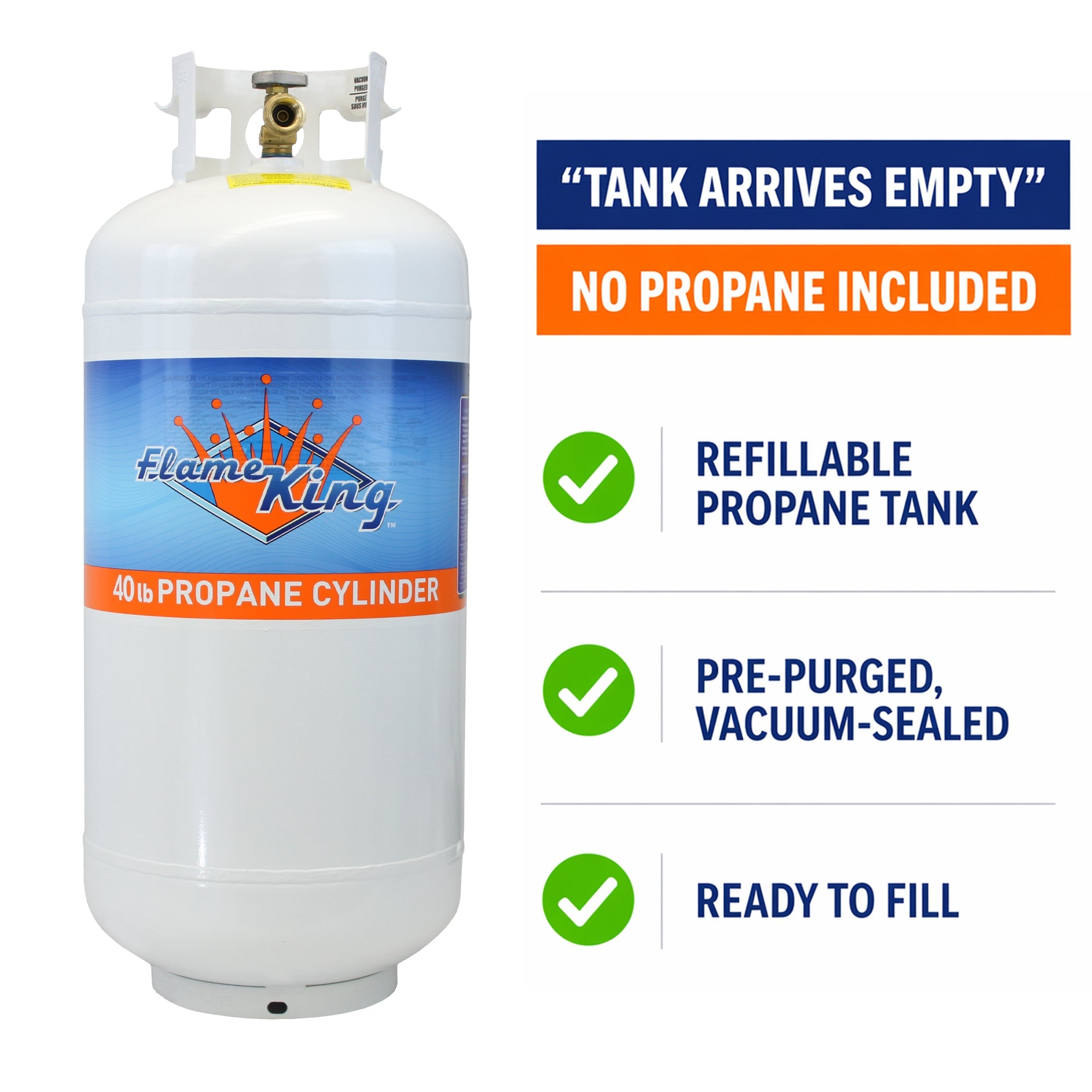 Flame King 40lb Propane Tank LP Cylinder with OPD - OVERLANDERS Outfitter