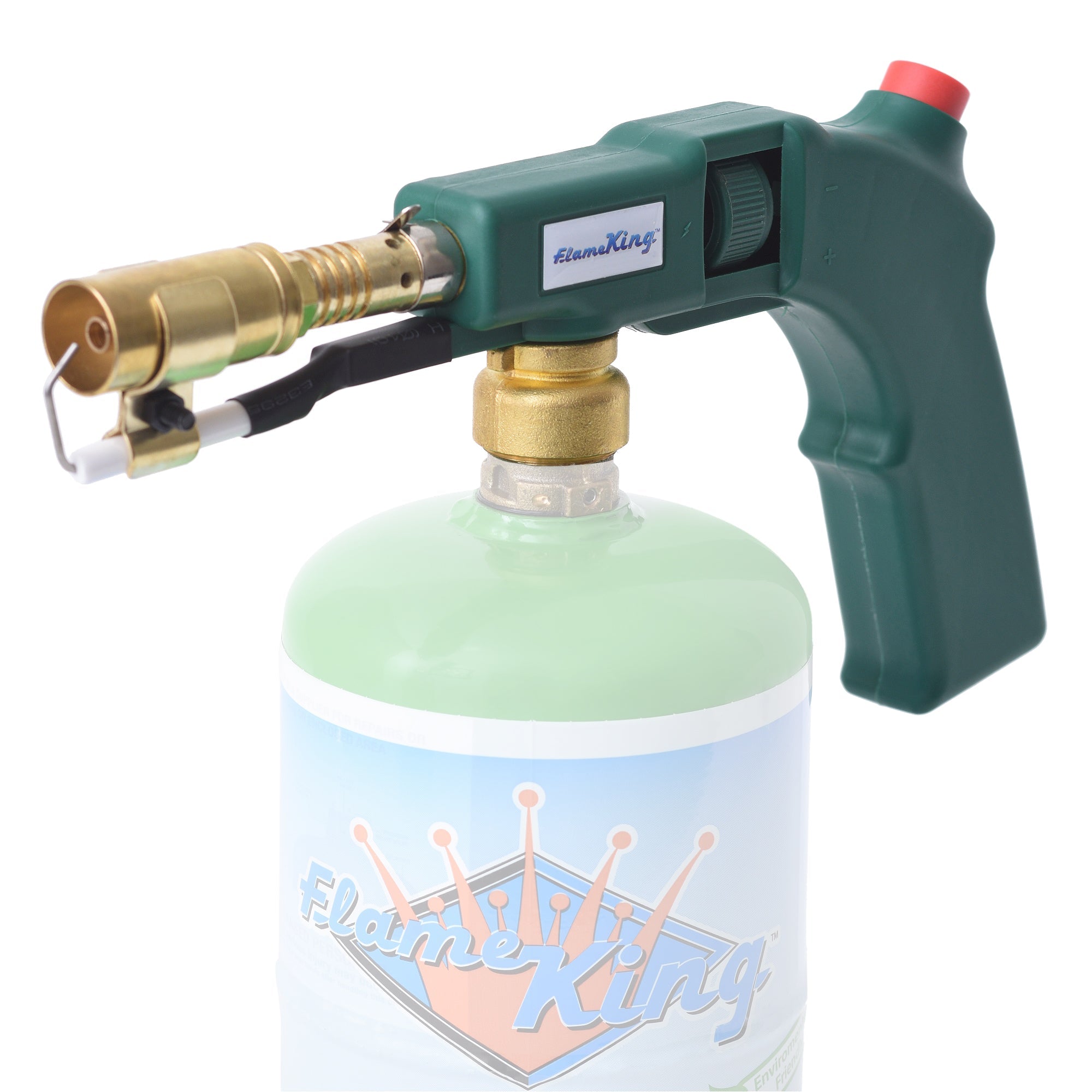 Flame King High Intensity Propane Searing Torch with electric start and comfort handle, used for grilling or weed burning.