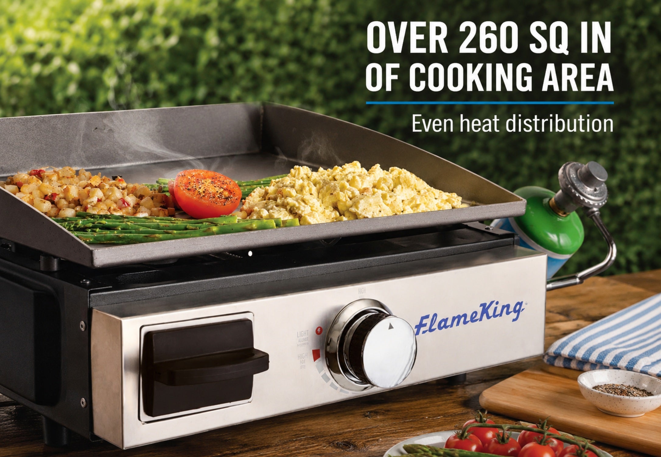 Flame King Flat Top Portable Propane Cast Iron Grill Griddle - OVERLANDERS Outfitter