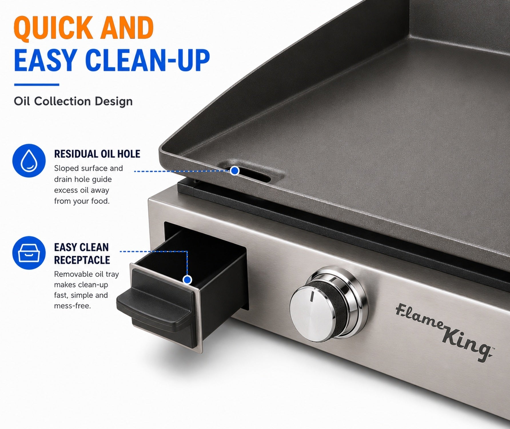 Flame King Flat Top Portable Propane Cast Iron Grill Griddle - OVERLANDERS Outfitter