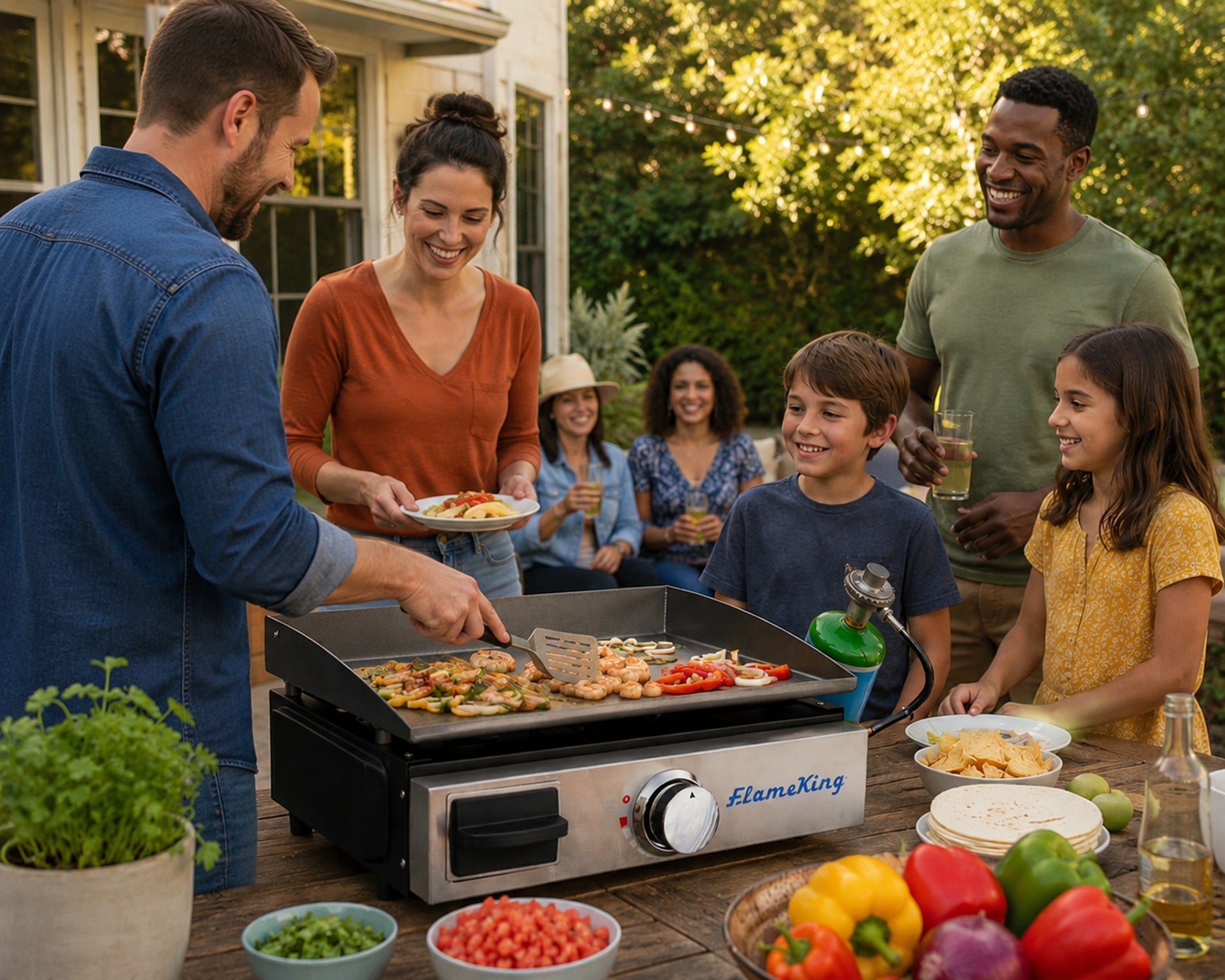Flame King Flat Top Portable Propane Cast Iron Grill Griddle - OVERLANDERS Outfitter