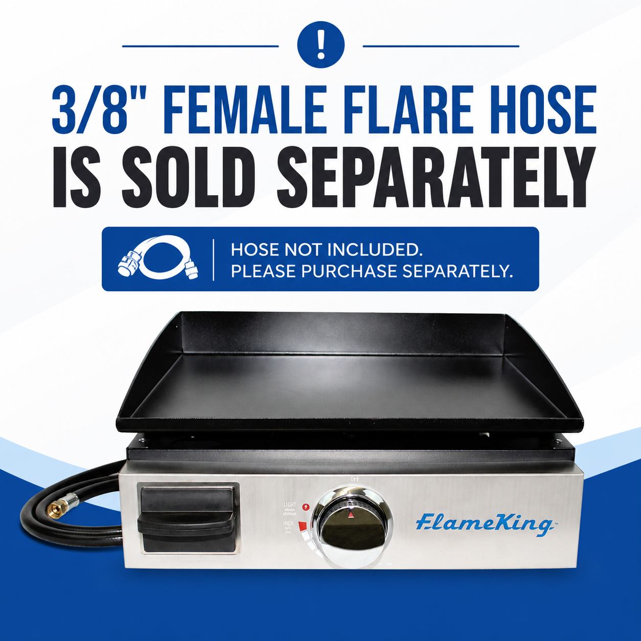 Flame King 17 inch LP Griddle with Small Regulator for RV pullout - OVERLANDERS Outfitter
