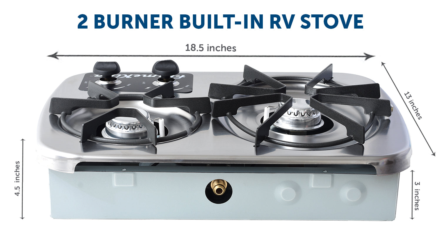 Flame King 2 Burner Built-In RV Trailer Stove with Wind Shield - We The Collective