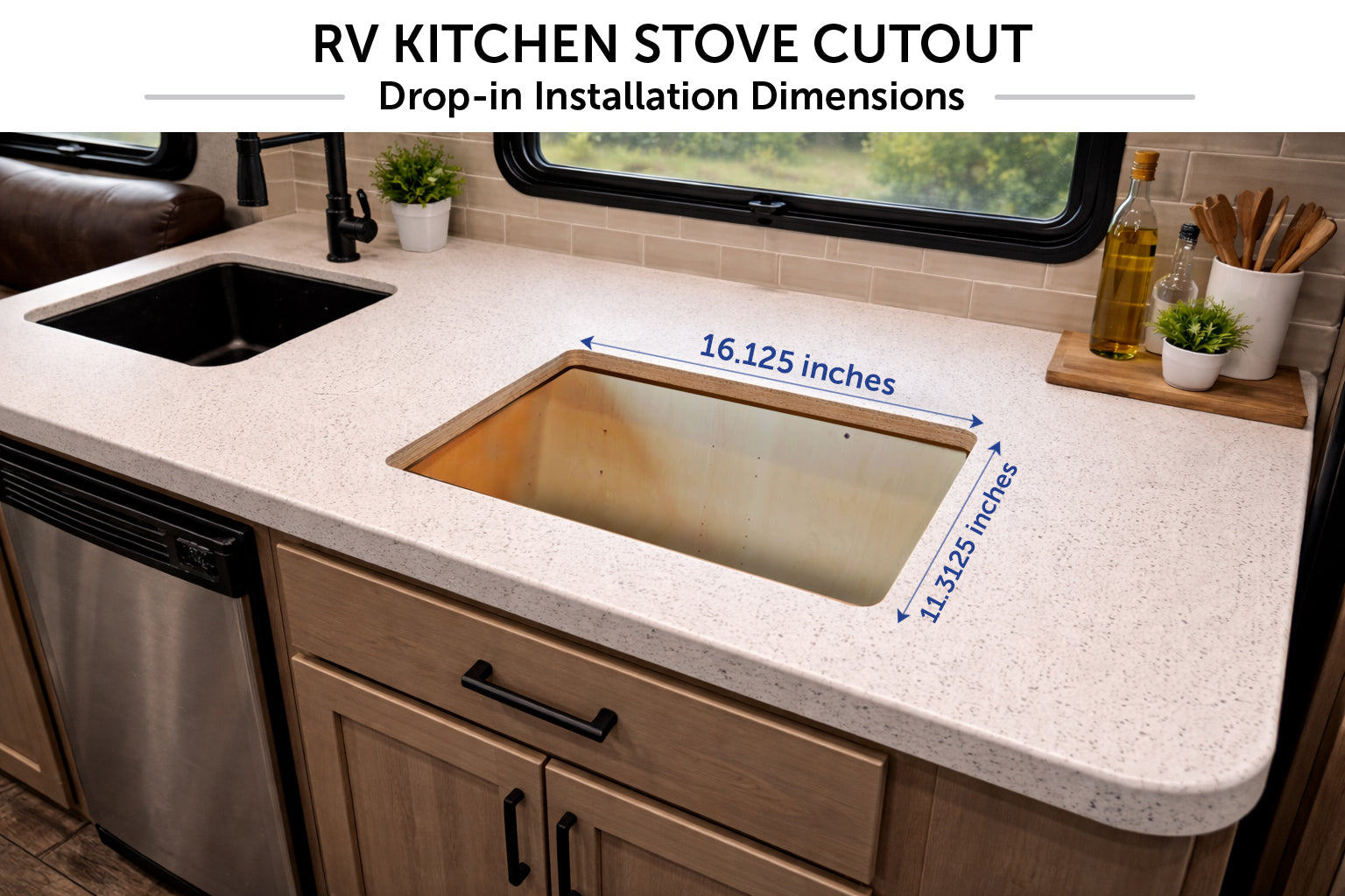 Flame King 2 Burner Built-In RV Trailer Stove with Wind Shield - We The Collective