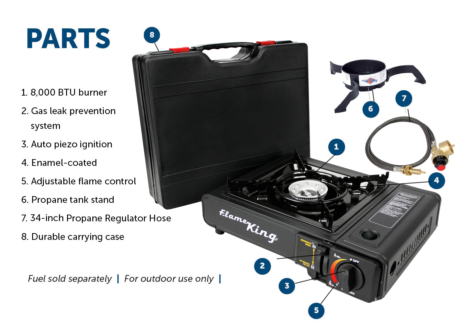 Flame King Portable Butane & Propane Gas Stove with Single Burner - We The Collective