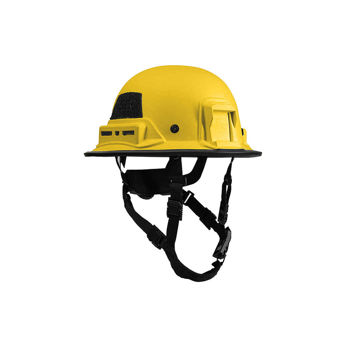 Yellow Kevy™ safety helmet by Hard Head Veterans shown from front right angle, designed for construction and industrial safety.