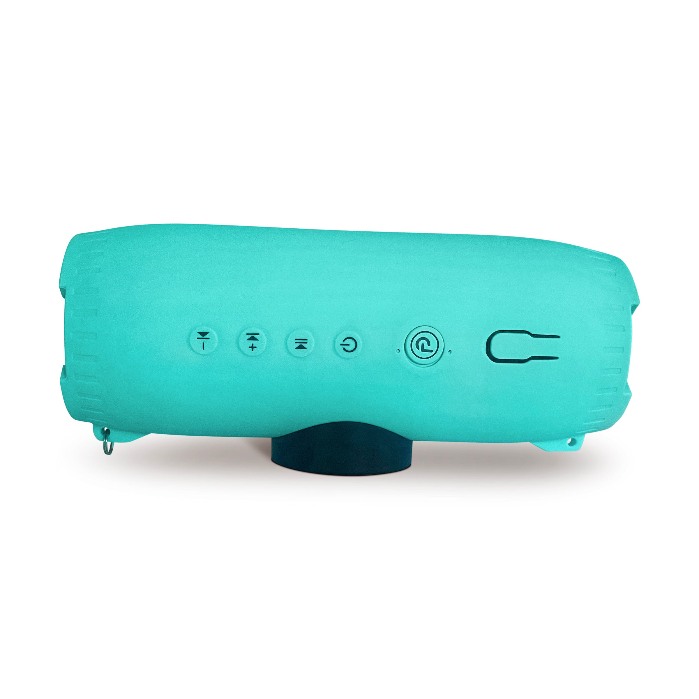 Yak Power Drytunes portable waterproof floating Bluetooth speaker shown outdoors, highlighting its compact design and waterproof features.