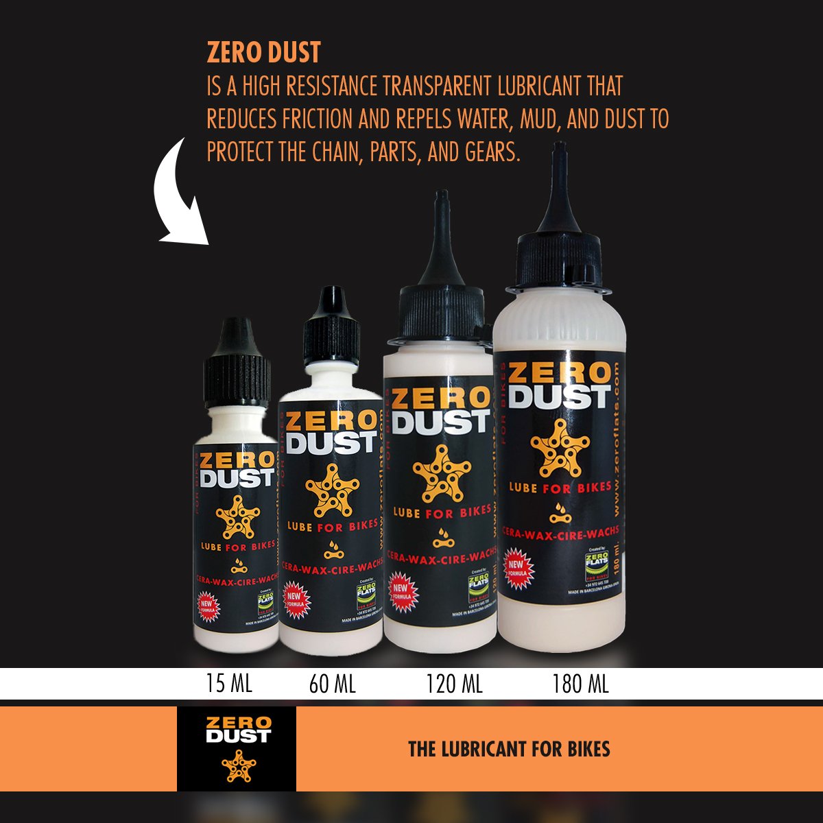 ZeroDust Chain Lube (180 ml - dosage for workshop or competition) - OVERLANDERS Outfitter