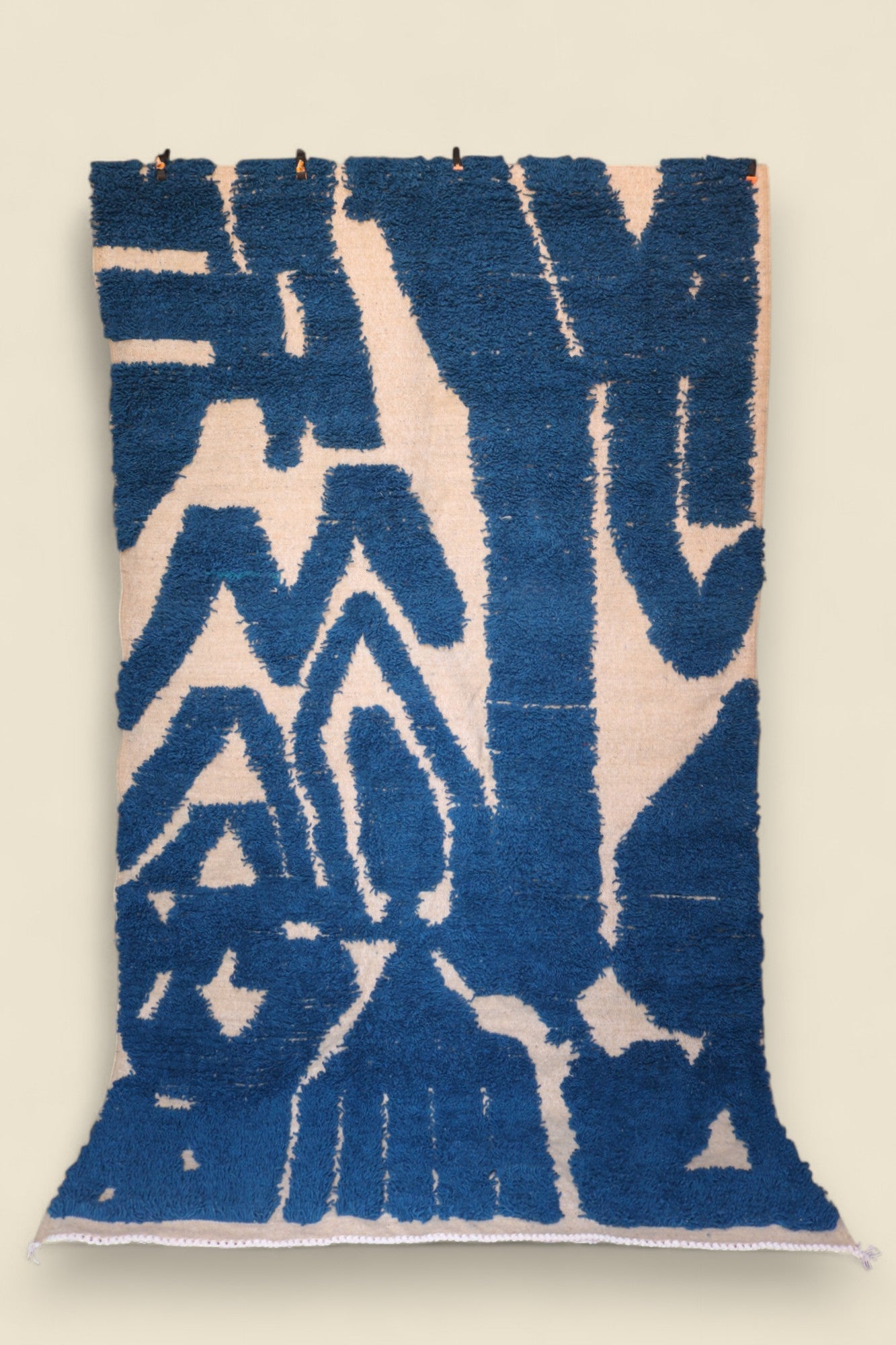 Ziriya Moroccan Rug – Bold Blue Abstract Wool Design - We The Collective