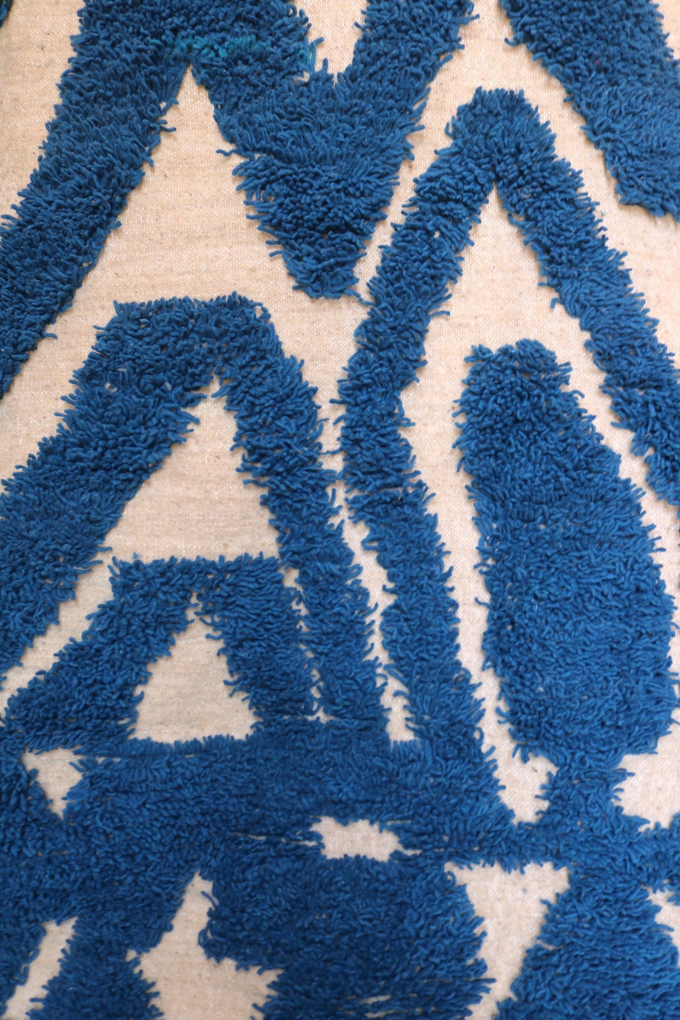 Ziriya Moroccan Rug – Bold Blue Abstract Wool Design - We The Collective