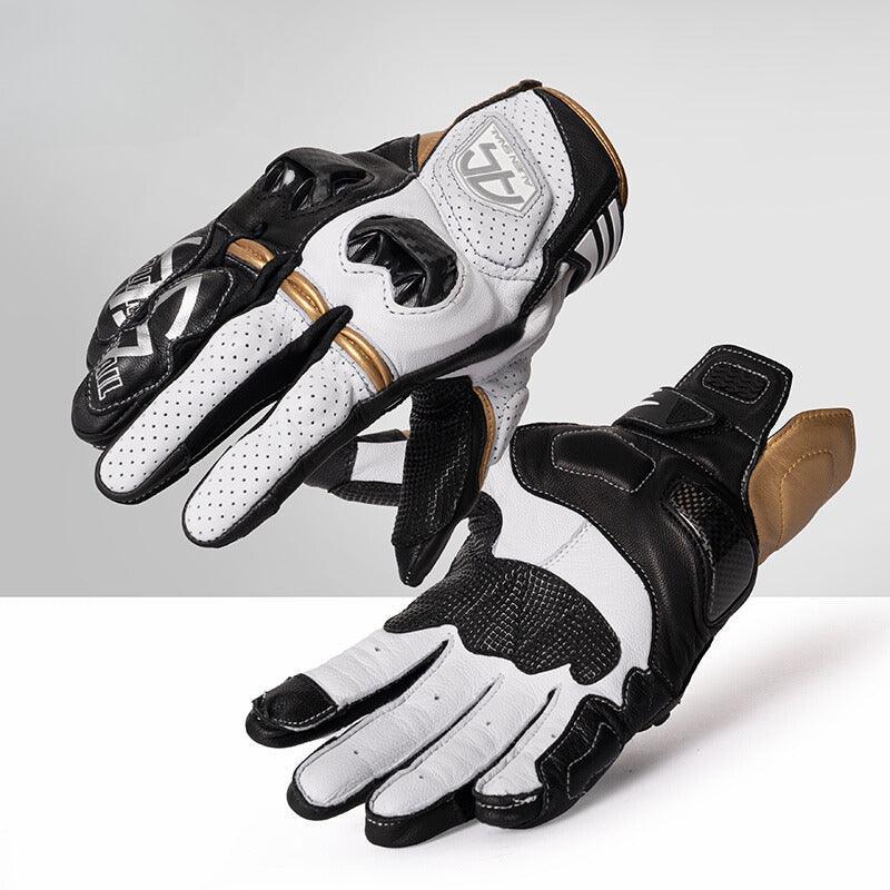 Bean's Moto Booth Alien Snail™ motorcycle carbon fiber tactical racing gloves with reinforced knuckles and adjustable wrist straps.