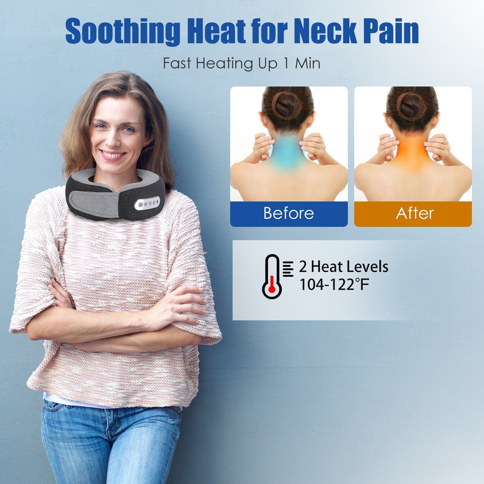2-in-1 Heated Neck Massager Pillow – Memory Foam, 3 Speeds, Timer - OVERLANDERS Outfitter