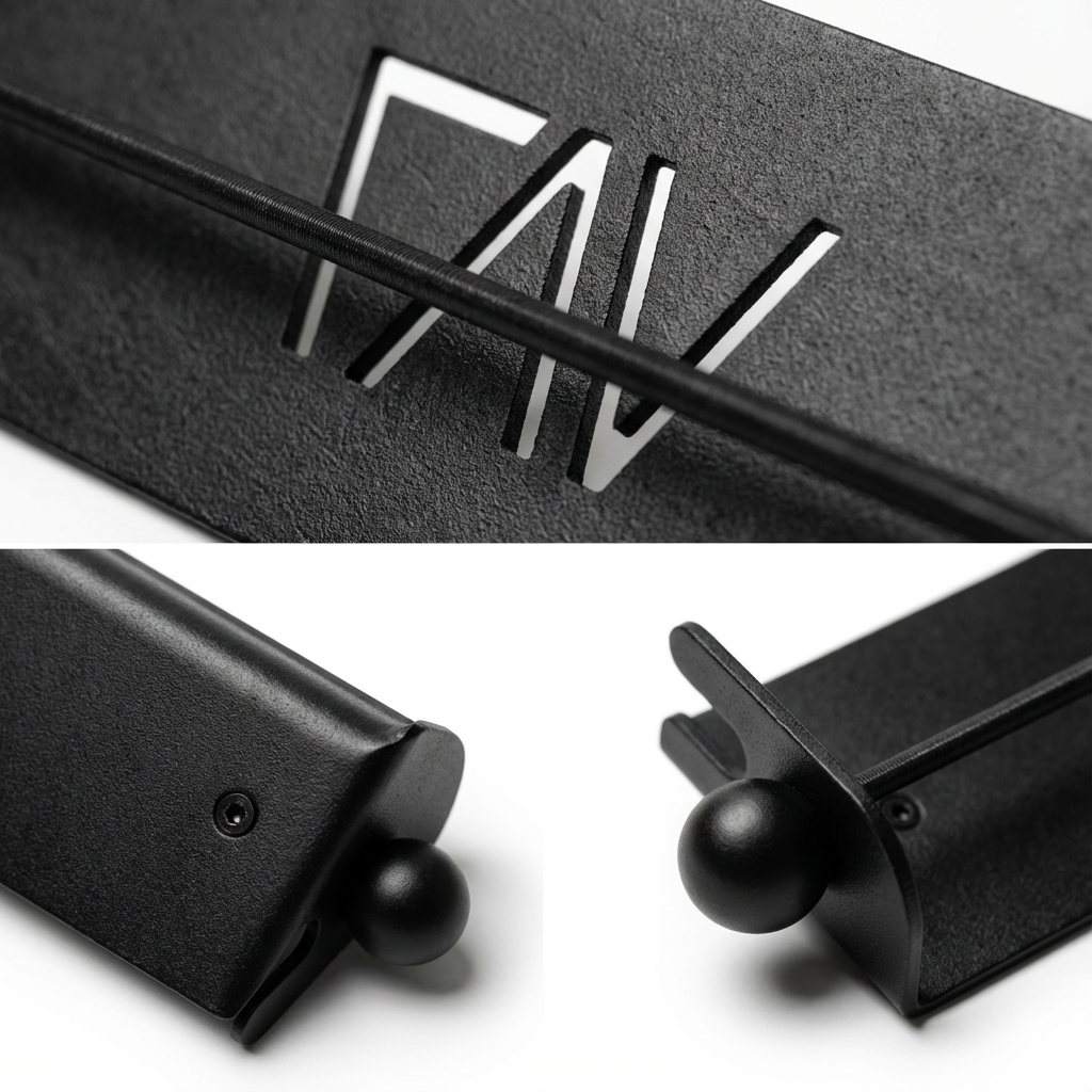 Canyon Adventure Vans magnetic ski and snowboard holder mounted on a vehicle roof rack, designed for easy transport of winter sports gear.
