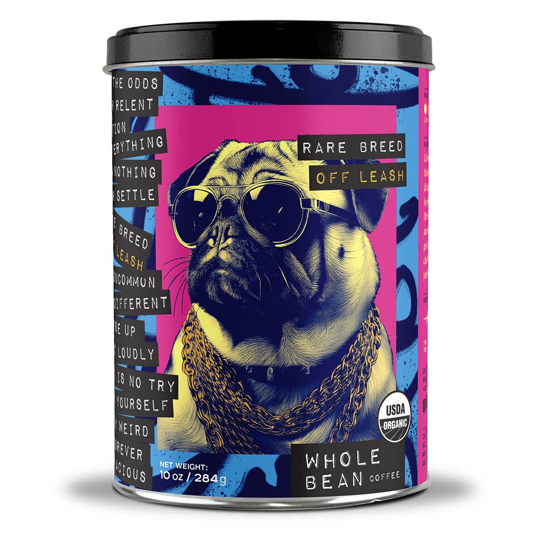 Medium Roast Whole Bean Coffee, Off Leash, 10oz Tin - OVERLANDERS Outfitter