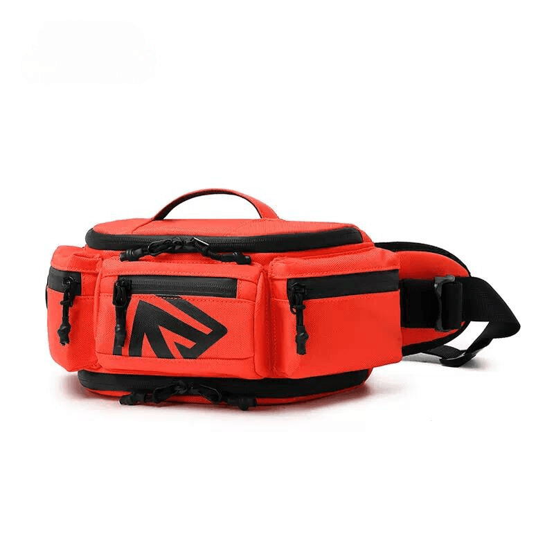 Bean's Moto Booth ALBERS™ 3-in-1 motorcycle waist bag with multiple compartments and adjustable strap, designed for motorcycle riders.