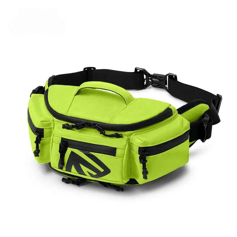 Bean's Moto Booth ALBERS™ 3-in-1 motorcycle waist bag with multiple compartments and adjustable strap, designed for motorcycle riders.