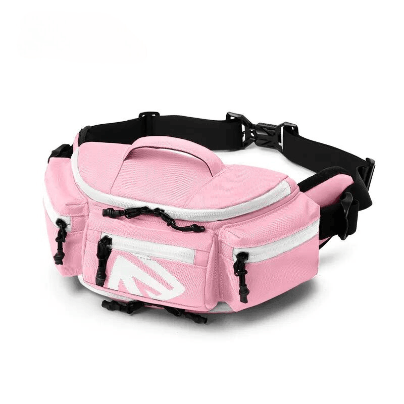 Albers™ 3-in-1 motorcycle waist bag by Bean's Moto Booth, compact black motorcycle bag with adjustable straps and multiple compartments.