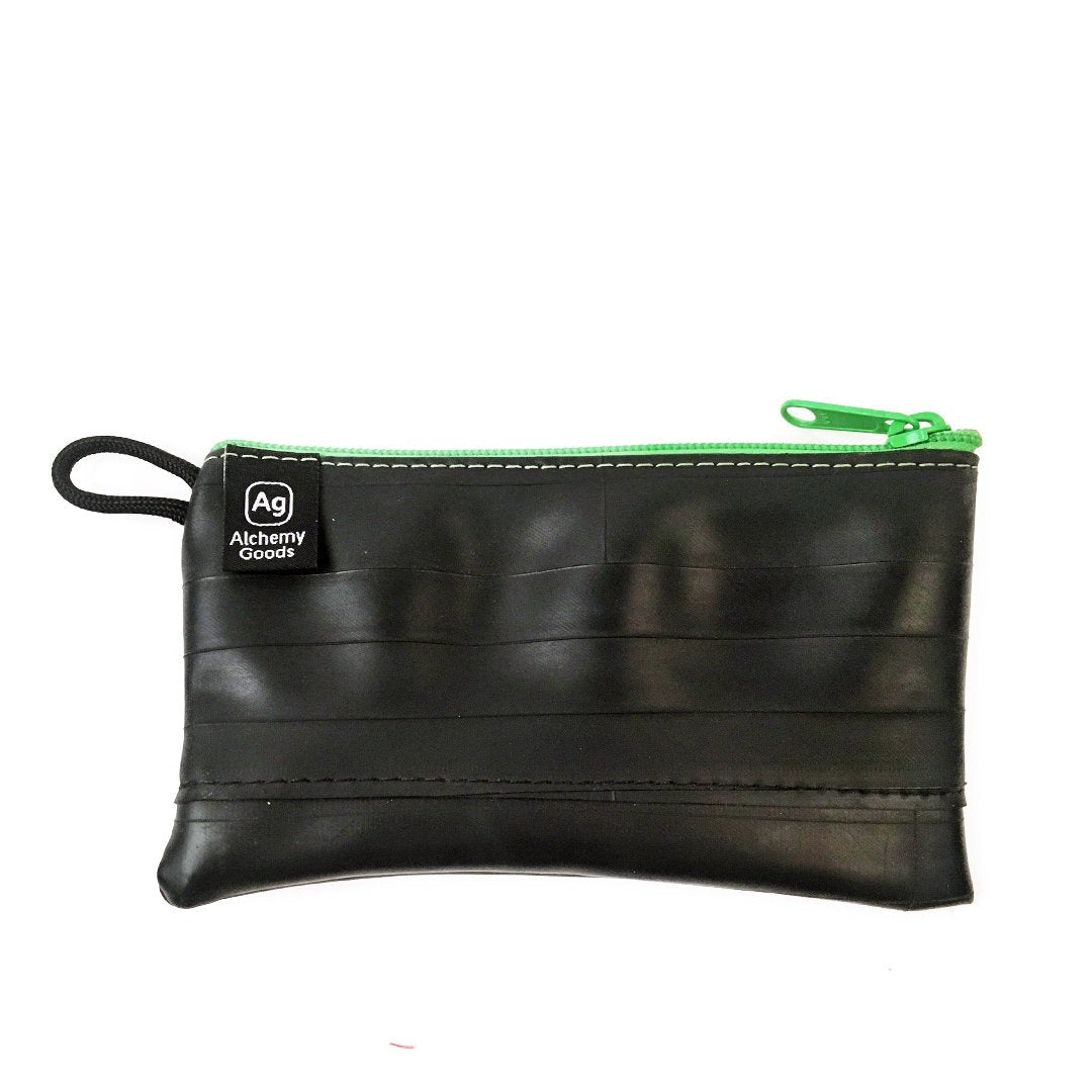 Alchemy Goods mid-size zipper pouch with lime liner, durable bag from ZEITBIKE, showing zipper closure and compact design.