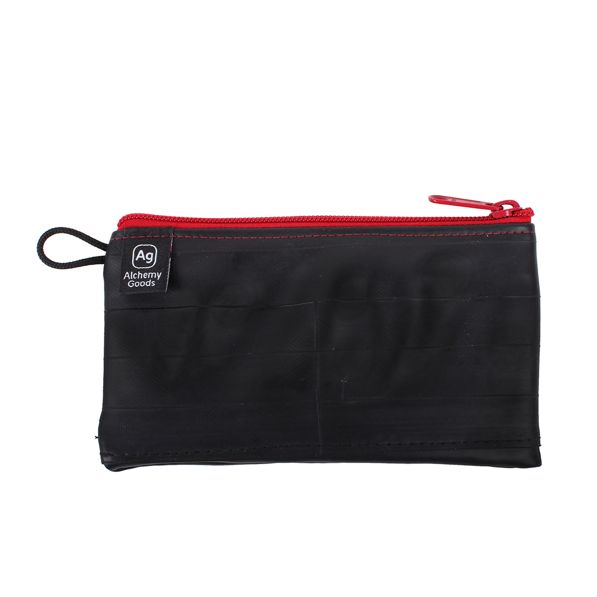 Red Alchemy Goods mid-size zipper pouch with liner, featuring a durable bag design and zipper closure, branded ZEITBIKE.