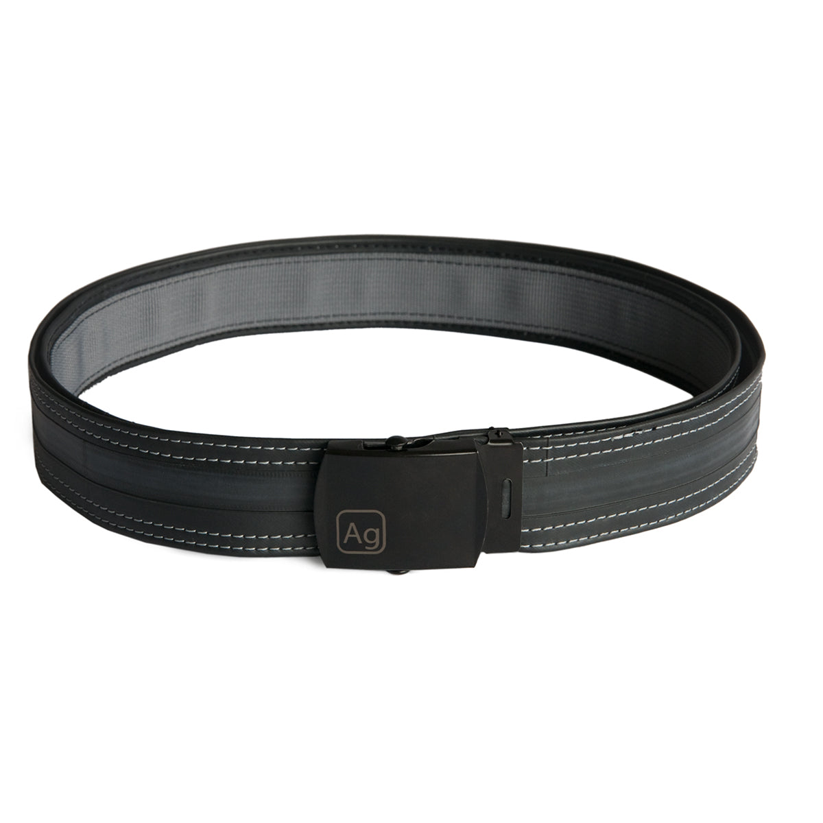 ZEITBIKE Alchemy Goods Delridge Military Belt with silver buckle, durable canvas strap, and metal hardware.