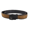 Brown Alchemy Goods Delridge Military Belt by ZEITBIKE featuring sturdy leather strap and metal buckle for casual wear.