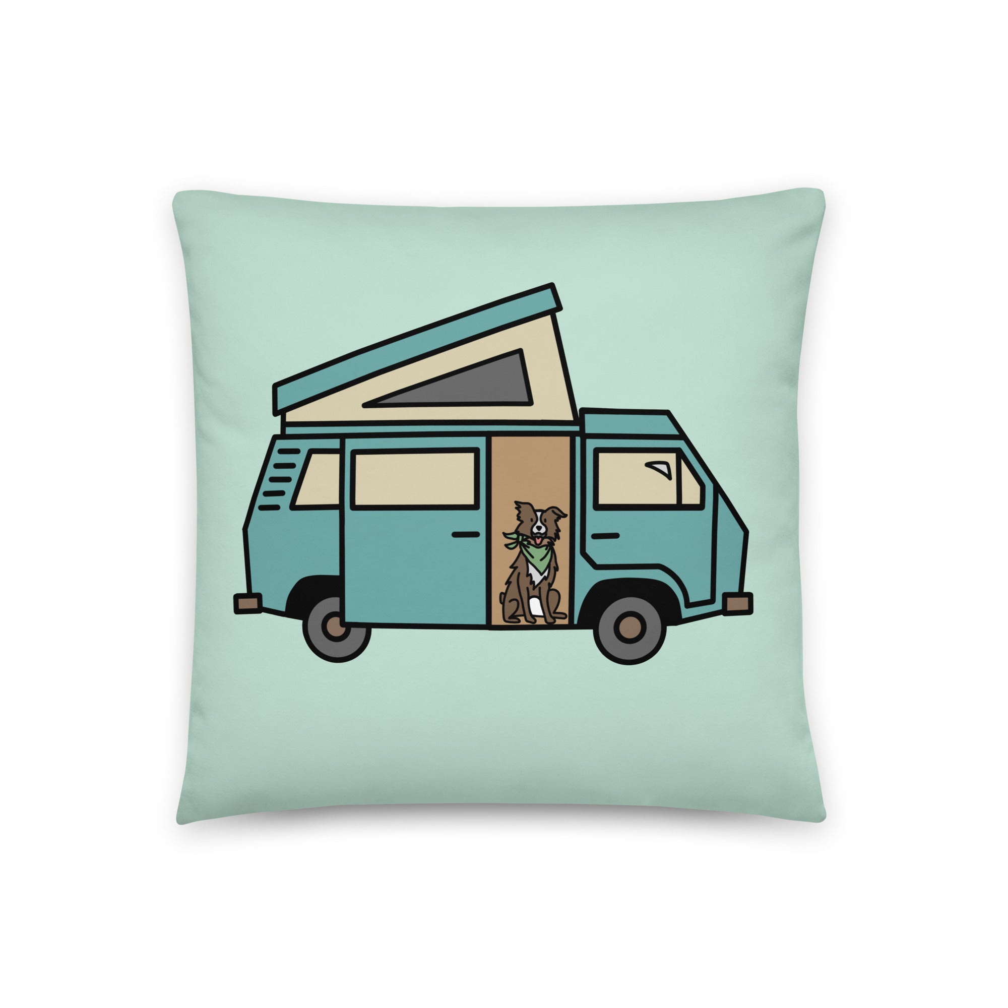 Dog in Van Throw Pillow - OVERLANDERS Outfitter