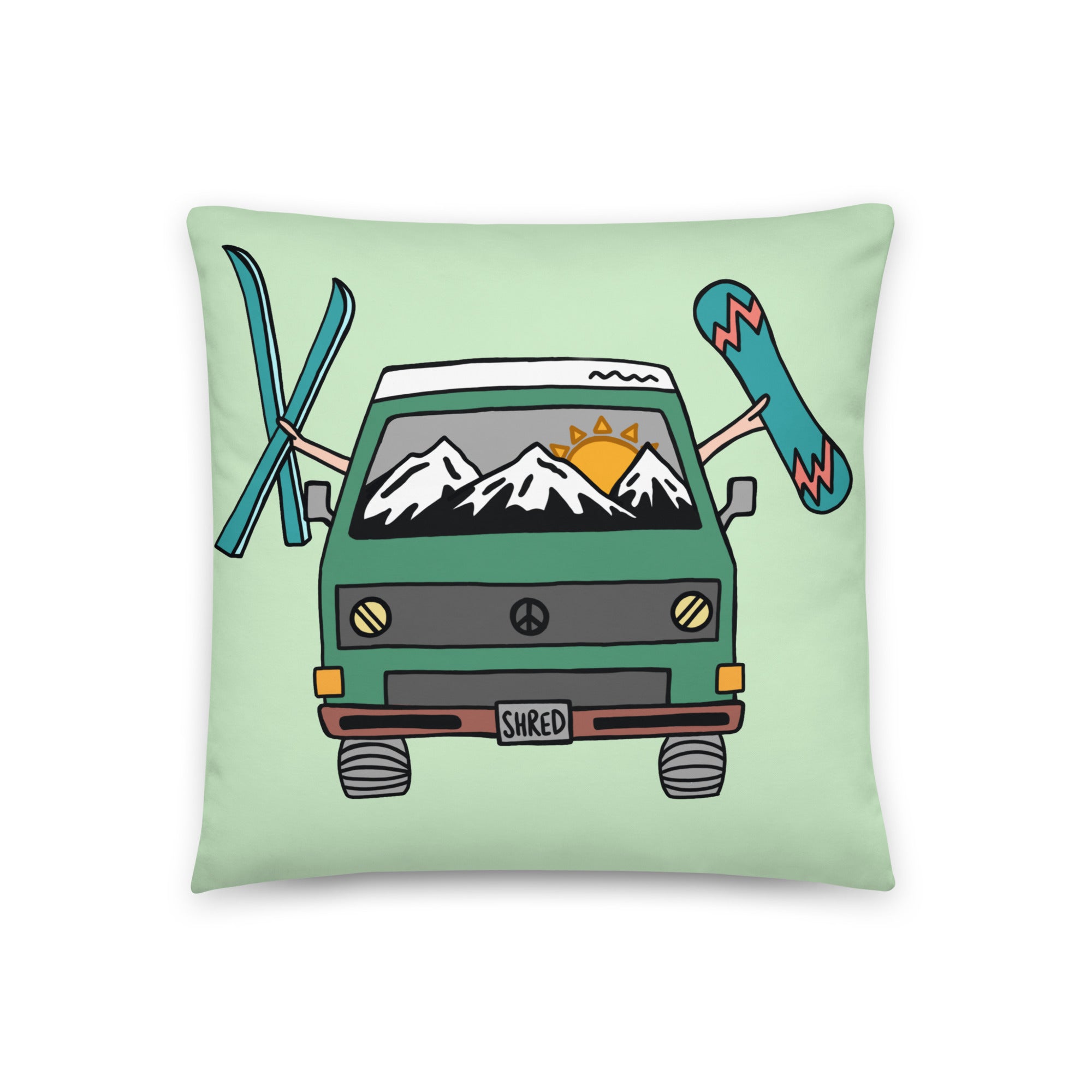 Shred Van Throw Pillow - OVERLANDERS Outfitter