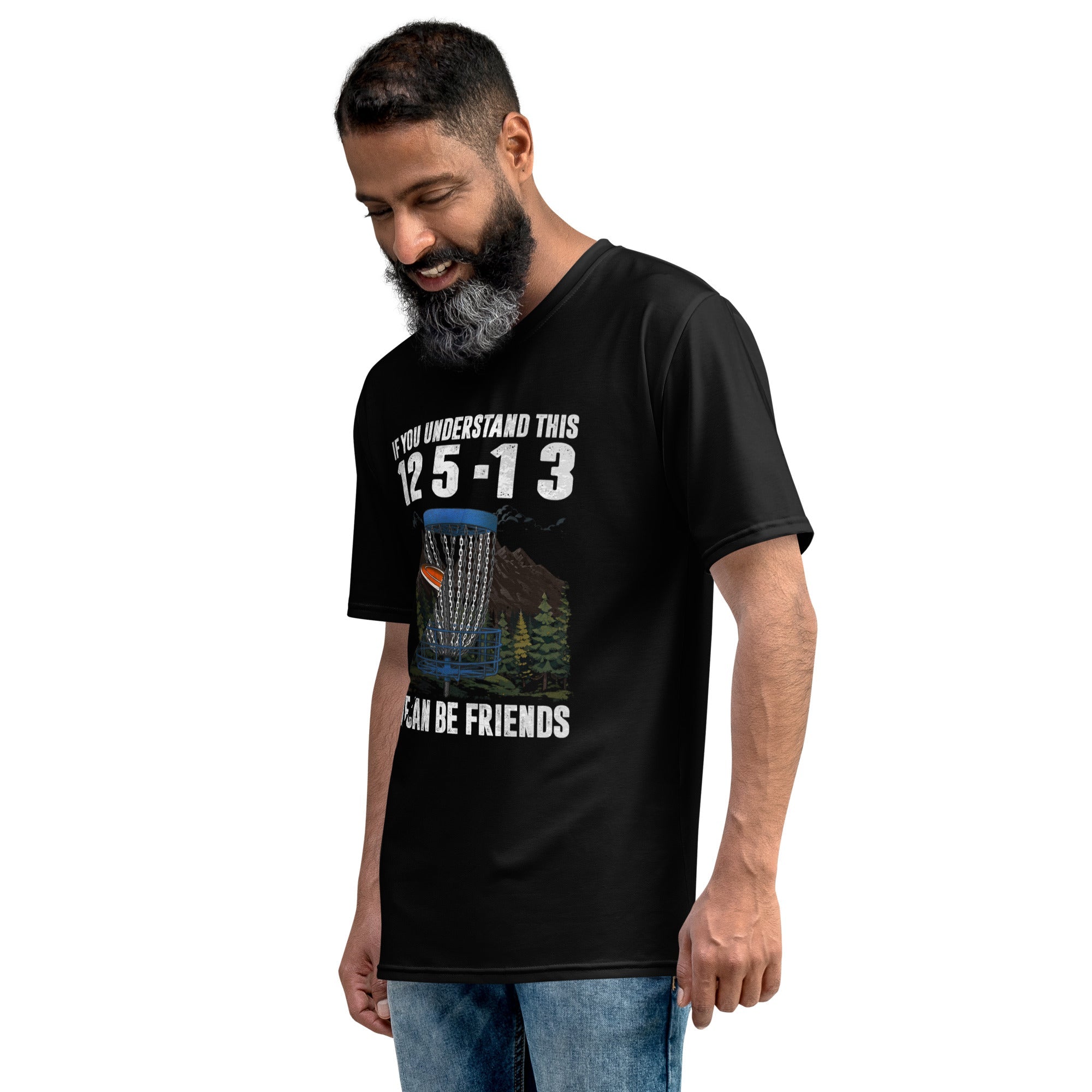 White men's crew neck T-shirt by Dojo Designs featuring an all-over print design on the front.