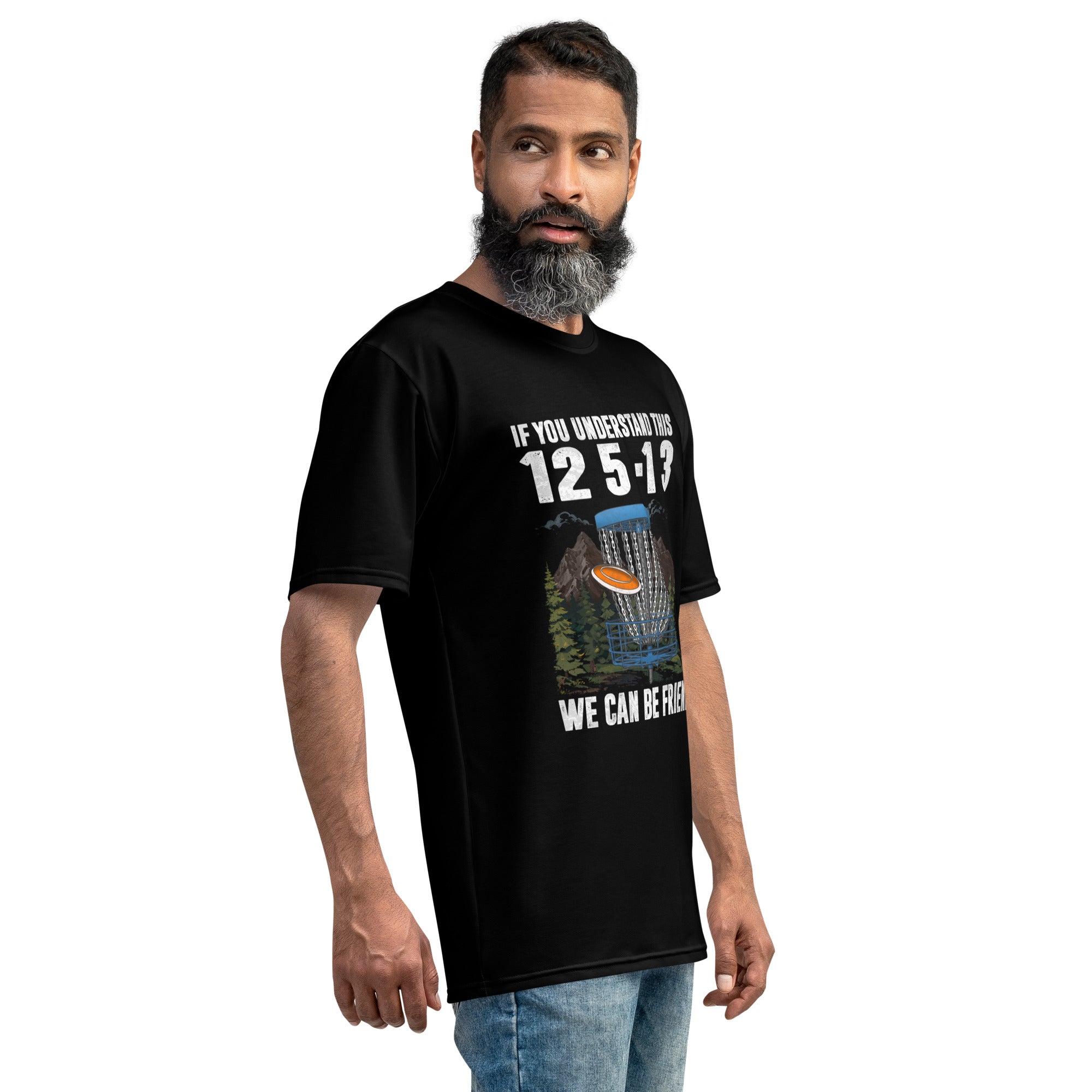 White men's crew neck T-shirt with all-over print design from Dojo Designs' If You Understand CUT-SEW collection
