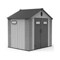 [06X08FT] Alora Heavy-Duty Outdoor All-Weather Resin Storage Shed With Lockable Doors, Windows, And Vents (SAK39874) - We The Collective