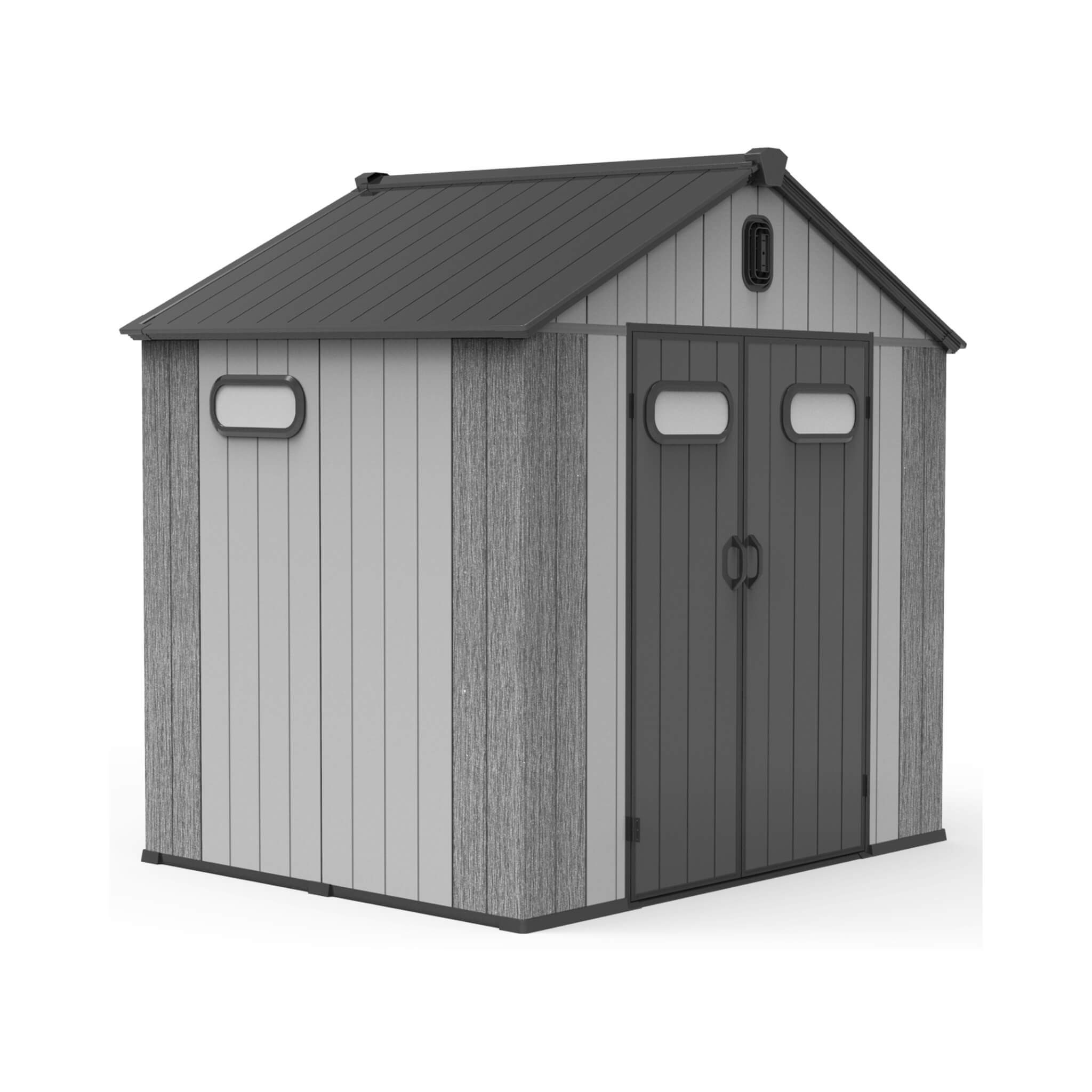 [06X08FT] Alora Heavy-Duty Outdoor All-Weather Resin Storage Shed With Lockable Doors, Windows, And Vents (SAK39874) - We The Collective