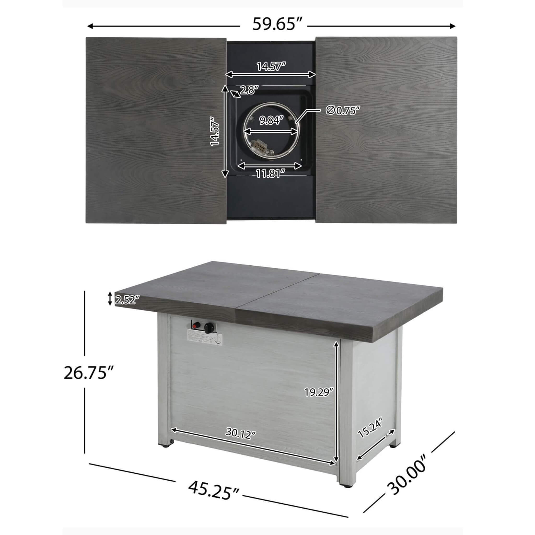 Alora Premium 50K BTU Rectangle Outdoor Aluminum Fire Pit Table (SAK70248) - We The Collective